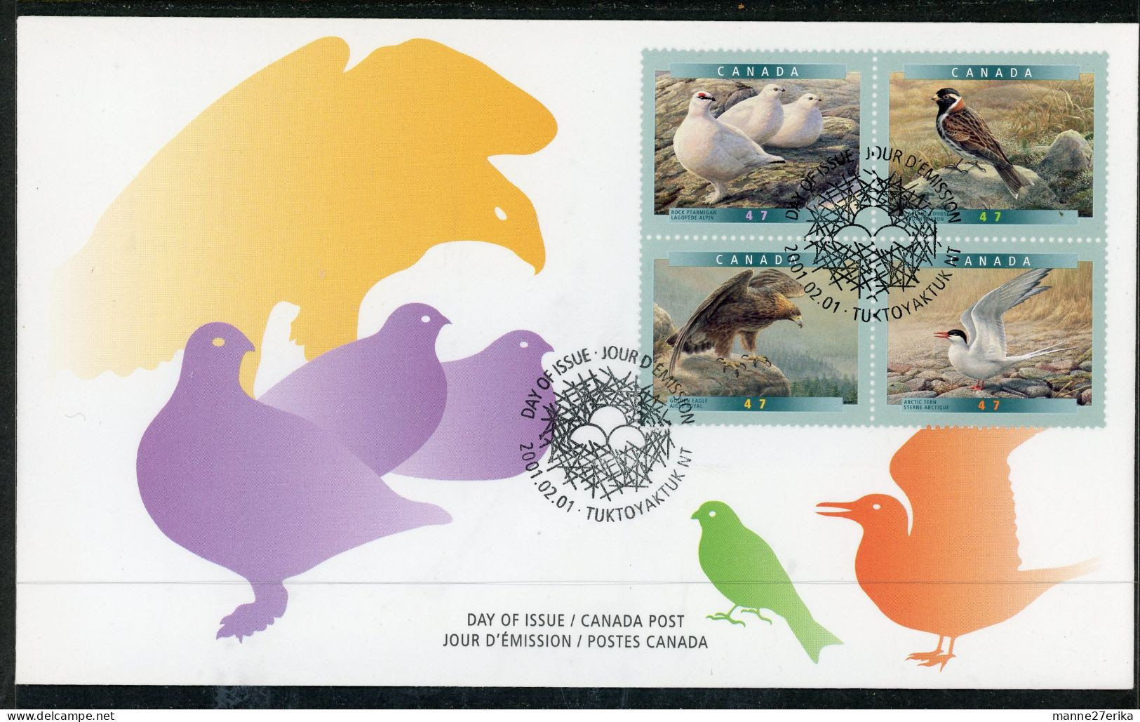 Canada 2001 "Birds Of Canada" - Cartas & Documentos