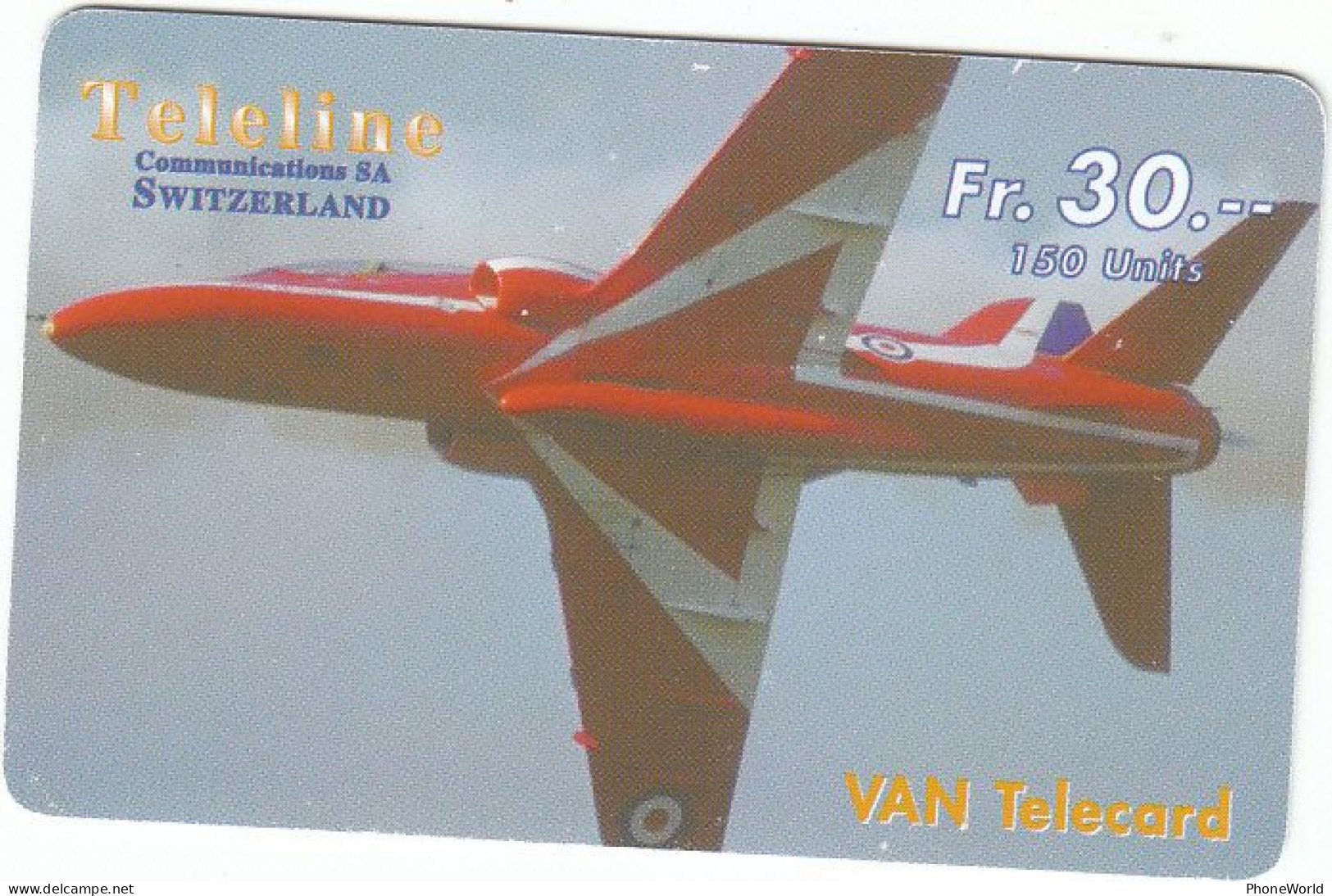 Swiss, Teleline  Van TC Fr.30 '98, Airoplane, RR - Suisse