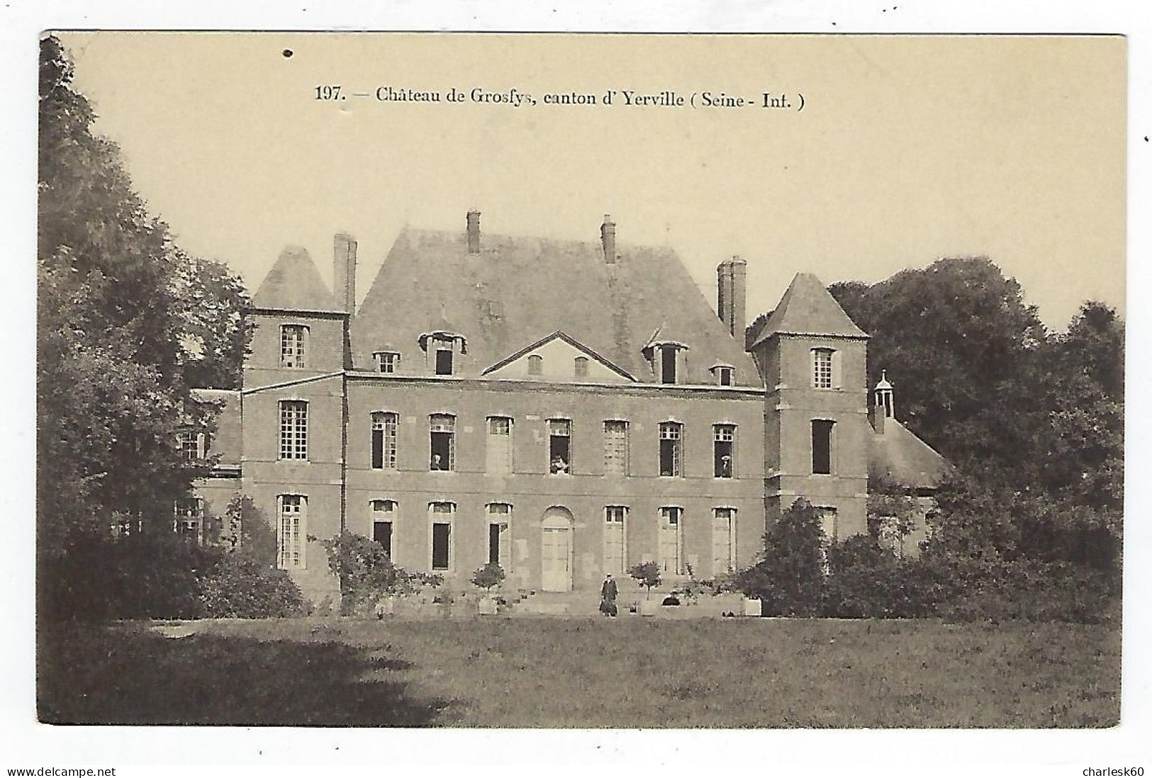 Lot - Vrac - 4 CPA - Yerville - Limésy - Château - Château De Grosfys - Hôtel De Ville - Château De Limésy - Yerville