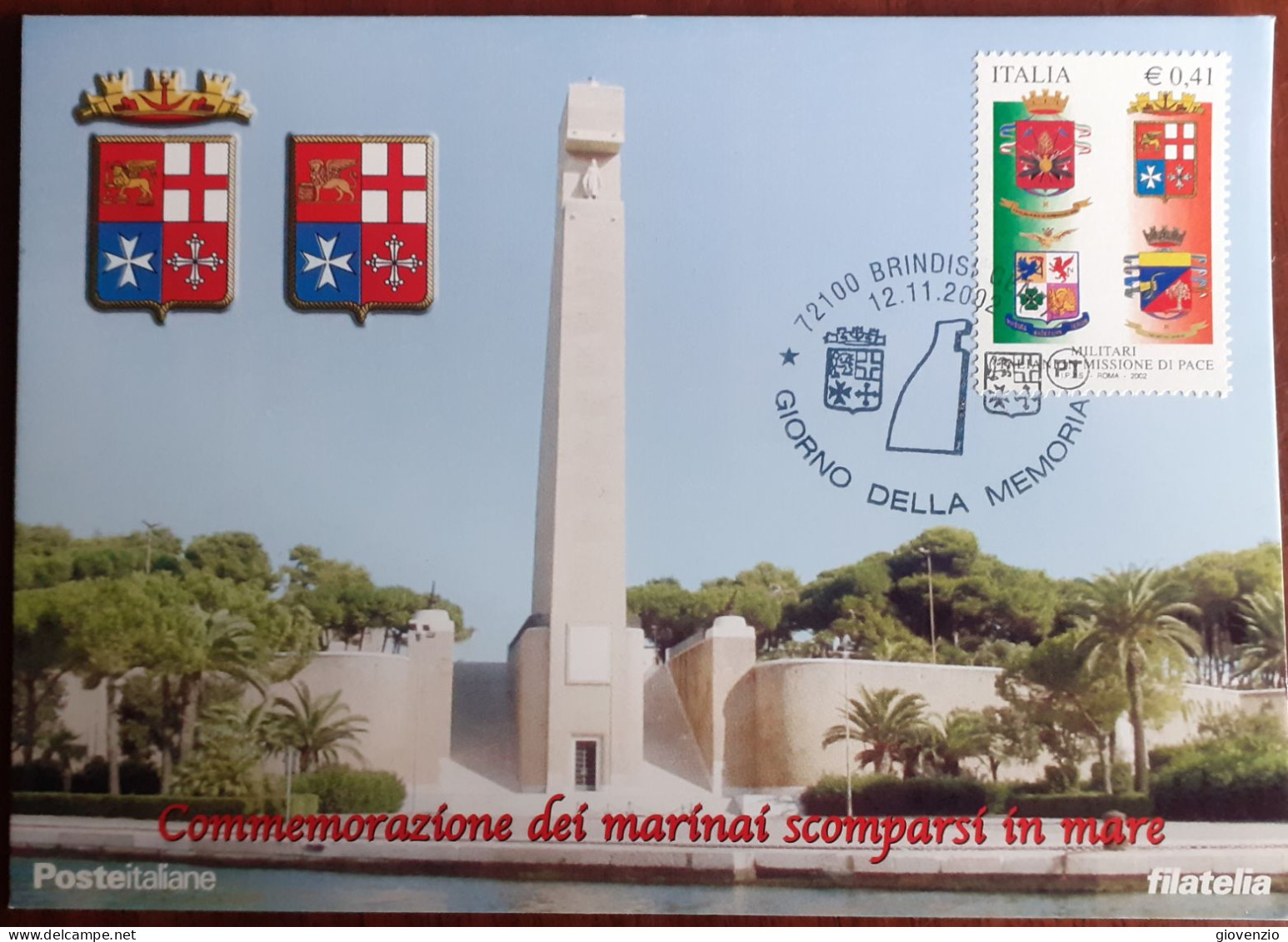 MARINA MILITARE ITALIANA MONUMENTO AL MARINAIO (BR) + ANNULLO LOTTO 50 PEZZI - Mezclas (max 999 Sellos)