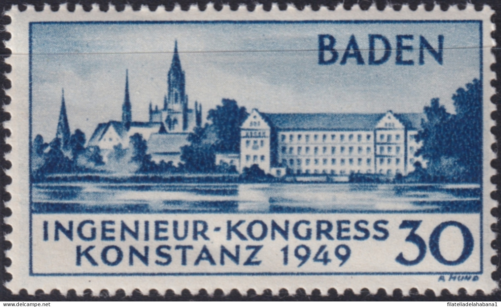 F-EX47185 GERMANY BADEN 1949 MLH CONGRESS OF CONSTANCE INGENIERS.  - Postfris