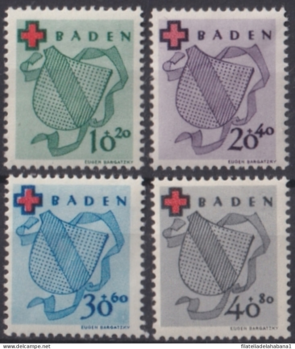 F-EX47194 GERMANY BADEN 1949 MLH COAST OF ARMS.  - Ungebraucht