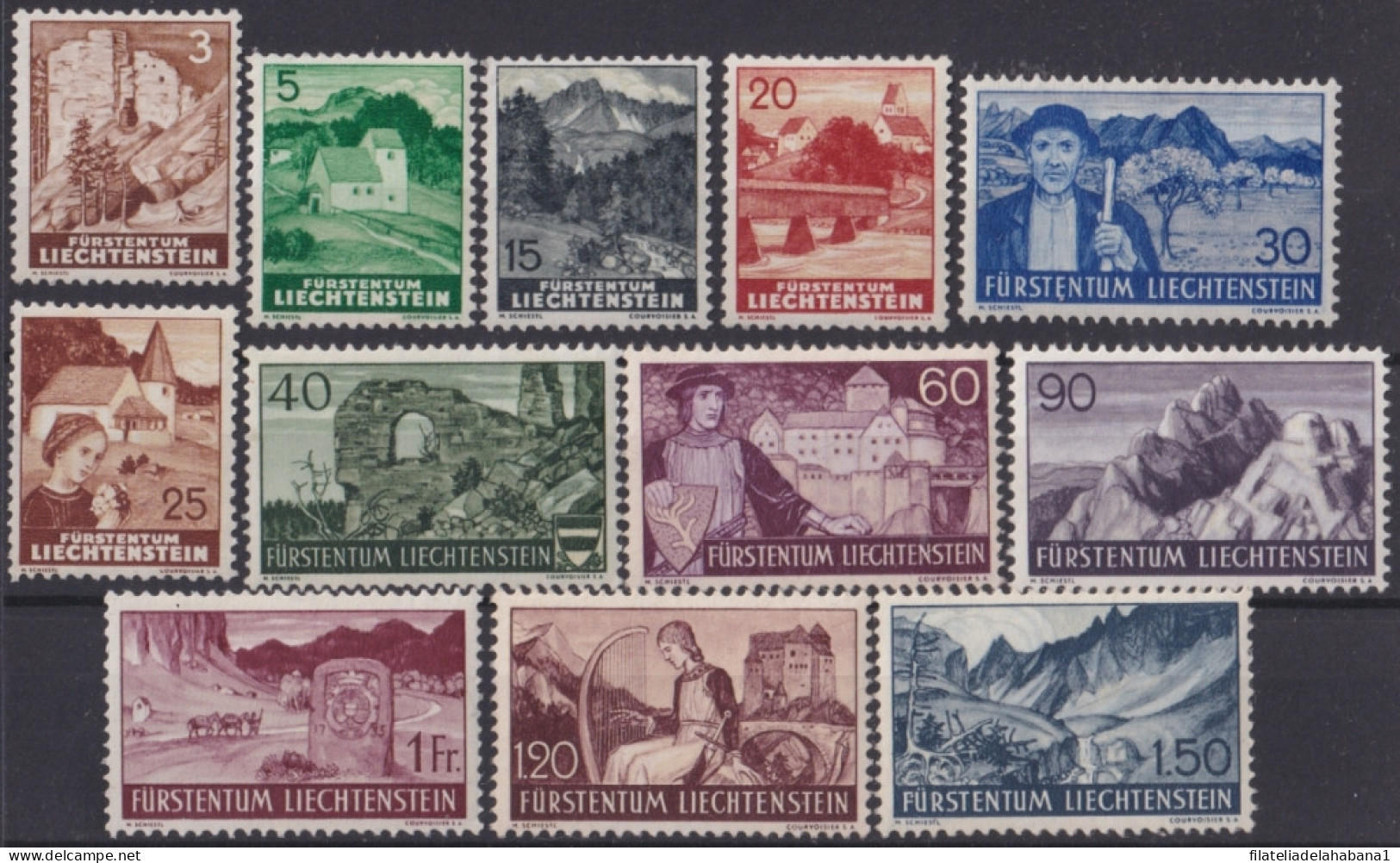 F-EX47440 LIECHTENSTEIN ORIGINAL GUM 137-38 LANDSCAPE MOUNTAING.  - ...-1912 Prephilately