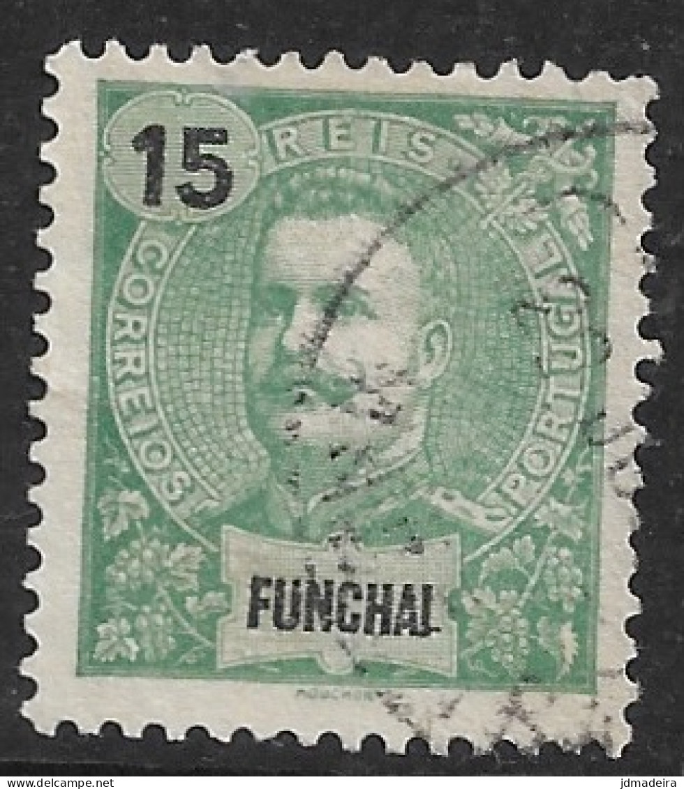 Funchal – 1898 King Carlos 15 Réis Used Stamp - Funchal