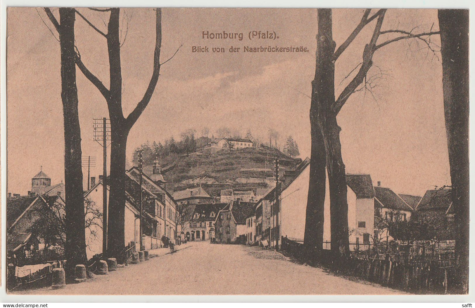AK Homburg, Blick Von Der Saarbrücker Straße 1919 - Saarpfalz-Kreis