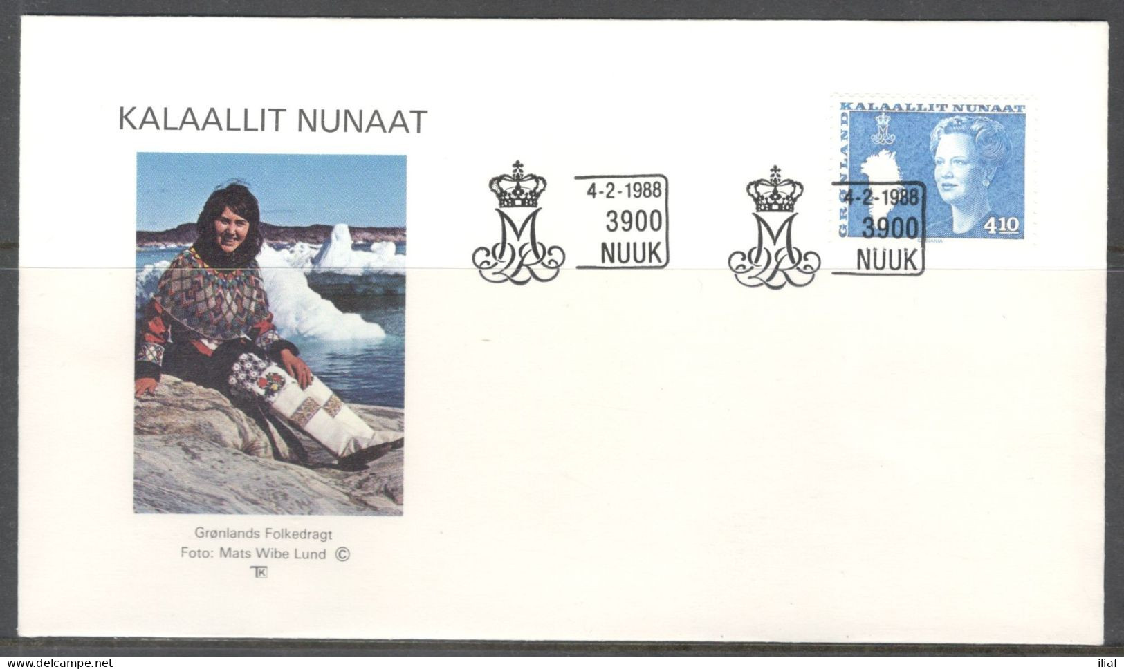 Greenland. FDC Sc. 132.   Queen Margarethe And Map Of Greenland  FDC Cancellation On FDC Cover - FDC