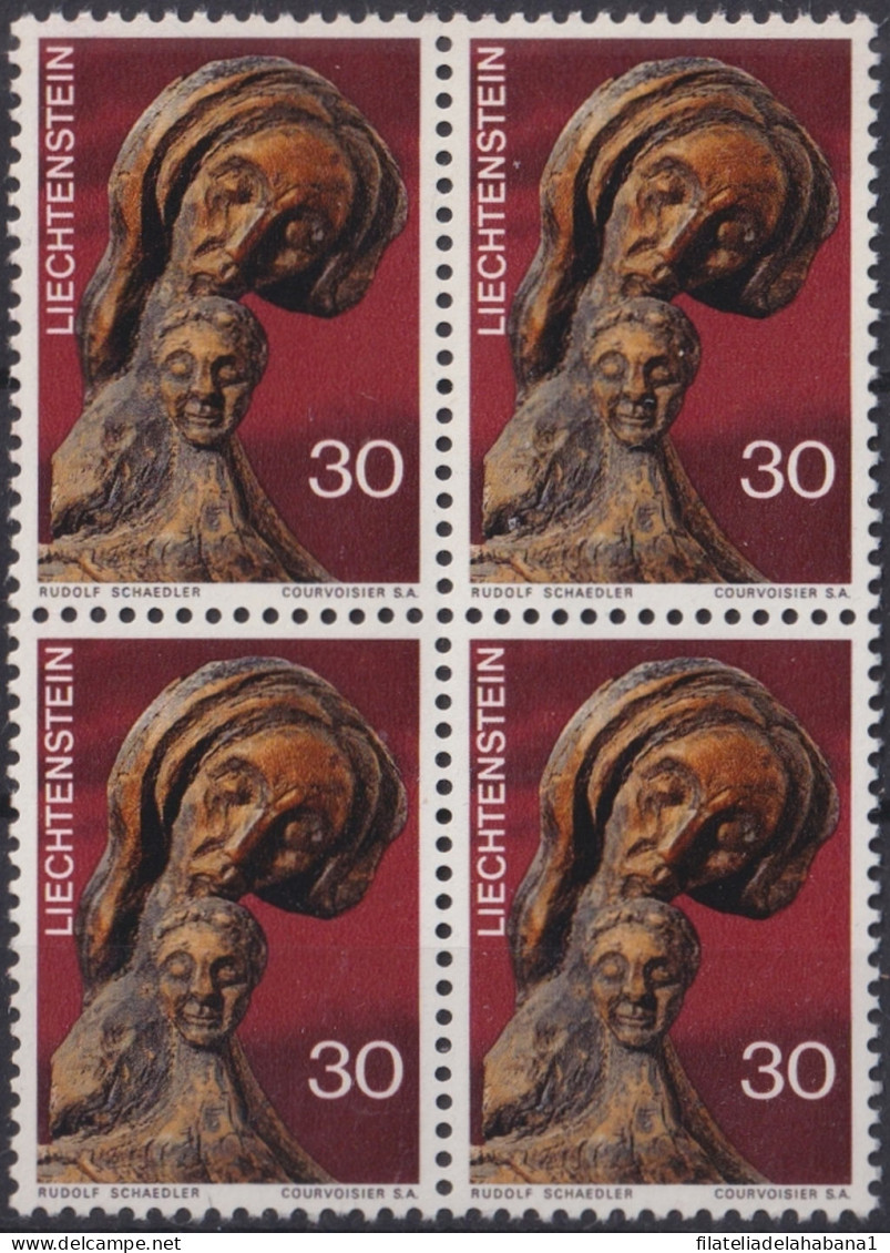 F-EX47369 LIECHTENSTEIN MNH 1970 CHRISTMAS NAVIDAD ART SCULTURE BLOCK 4.  - Ungebraucht