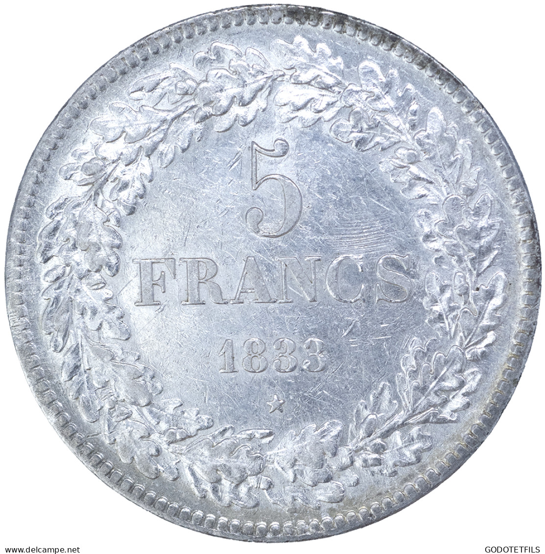 Belgique- Léopold Premier 5 Francs 1833 Bruxelles - 5 Francs