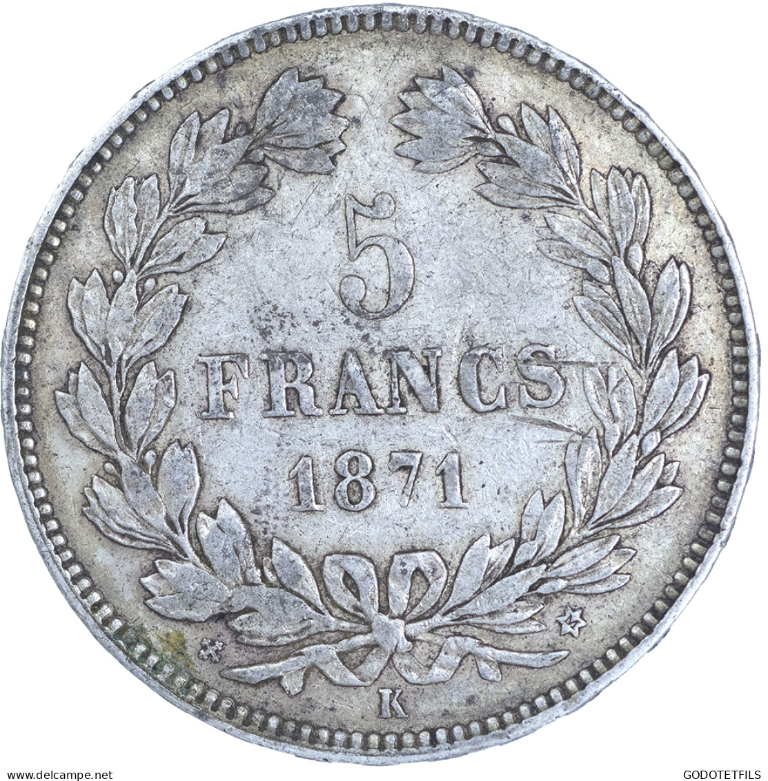 Troisième République- 5 Francs Cérès 1871 Bordeaux - 5 Francs