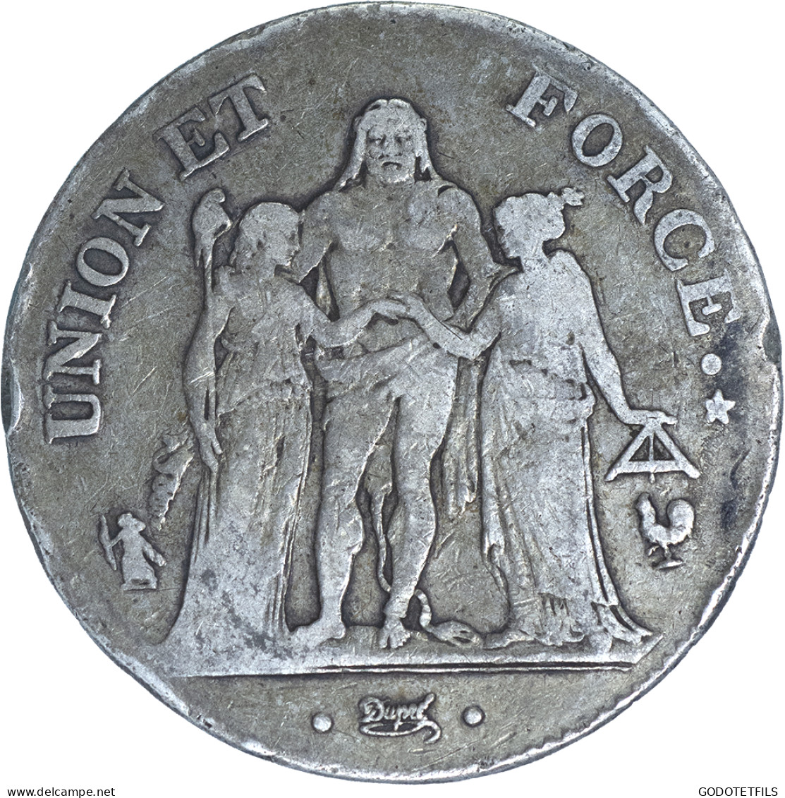 Directoire- 5 Francs Union Et Force L&#039;an 6 (1798) Paris - 5 Francs