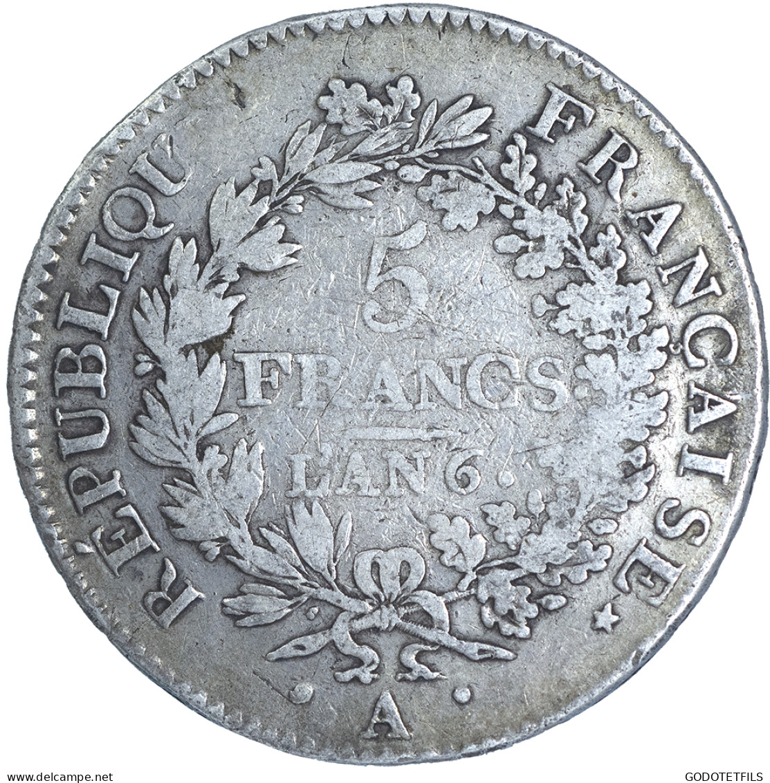 Directoire- 5 Francs Union Et Force L&#039;an 6 (1798) Paris - 5 Francs