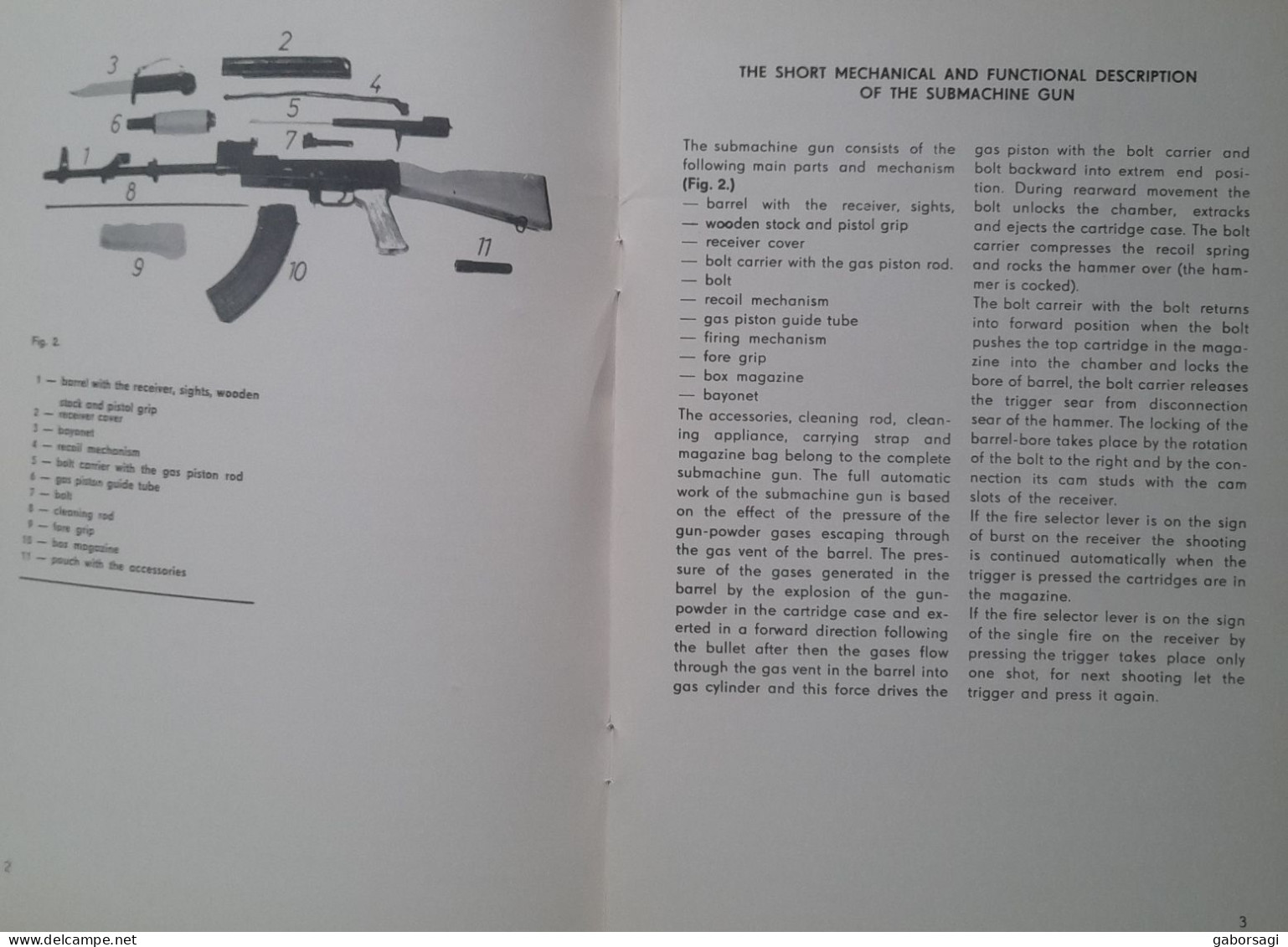 General Descriptions And Handling Instruction Of The 7.62 Mm Submachine Gun With Wooden Stock Type Kalashnikov - Armées Étrangères