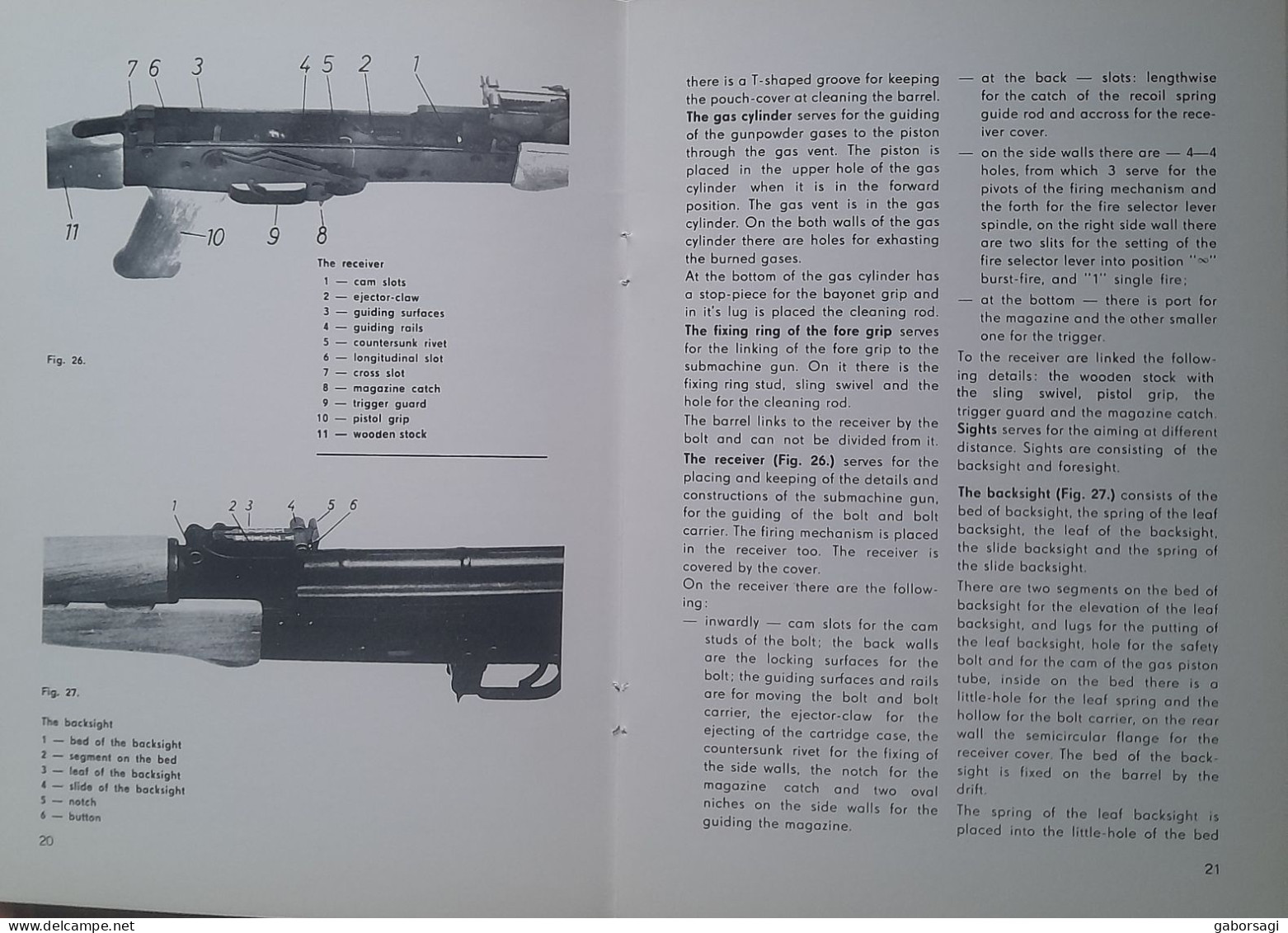 General Descriptions and handling instruction of the 7.62 mm Submachine Gun with wooden stock type Kalashnikov