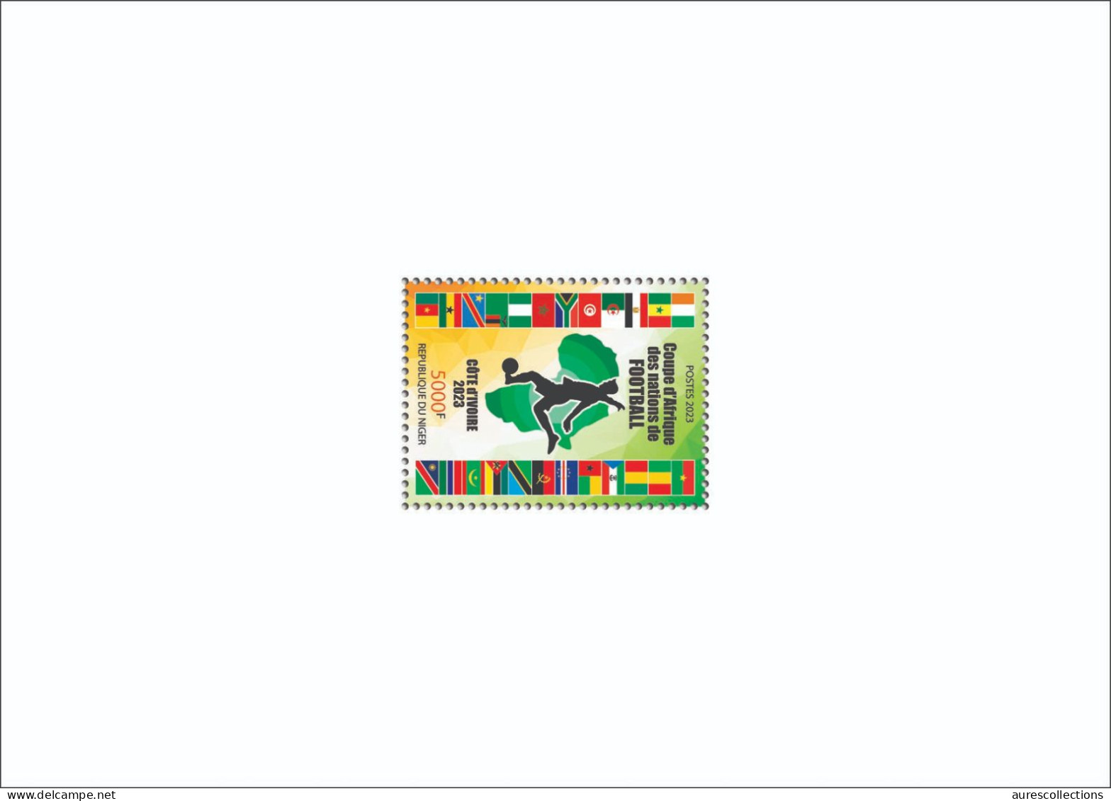 NIGER 2023 - SHEET - FOOTBALL AFRICA CUP OF NATIONS COUPE D'AFRIQUE COTE D'IVOIRE - FLAGS ALGERIA ALGERIE - LUXE MNH - Coppa Delle Nazioni Africane