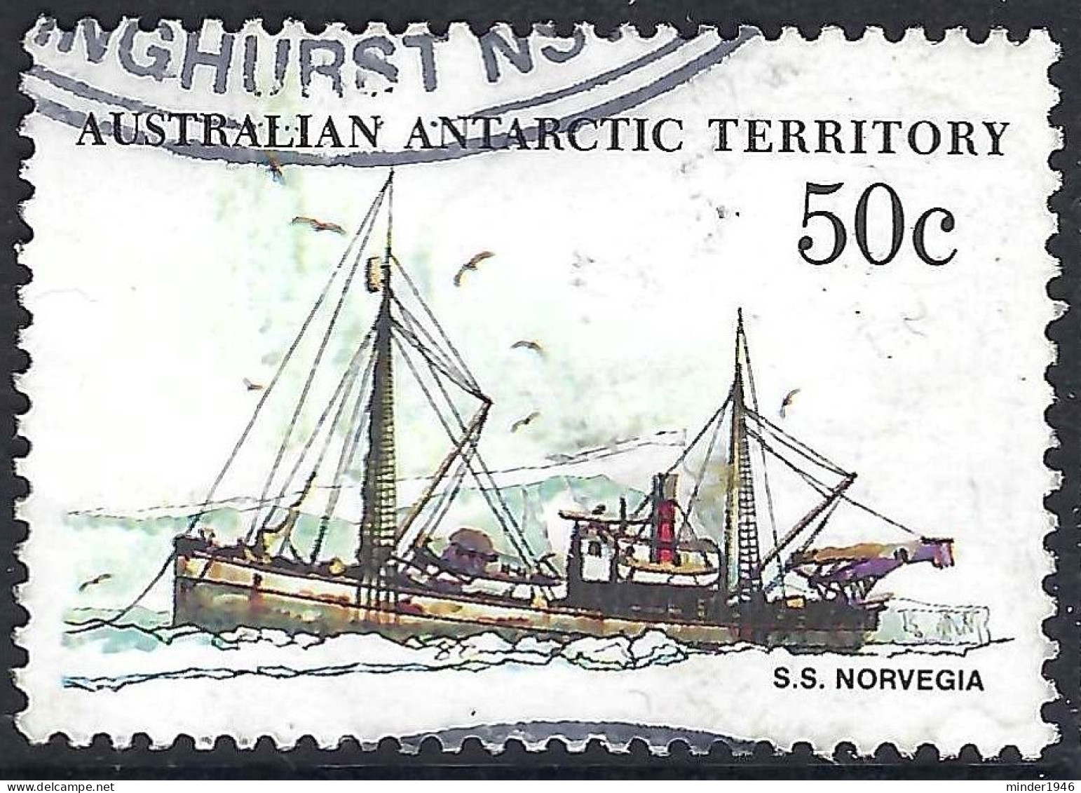 AUSTRALIAN ANTARCTIC TERRITORY (AAT) 1979 QEII 50c Multicoloured 'Ships, S.S Norvegia SG50 FU - Gebruikt