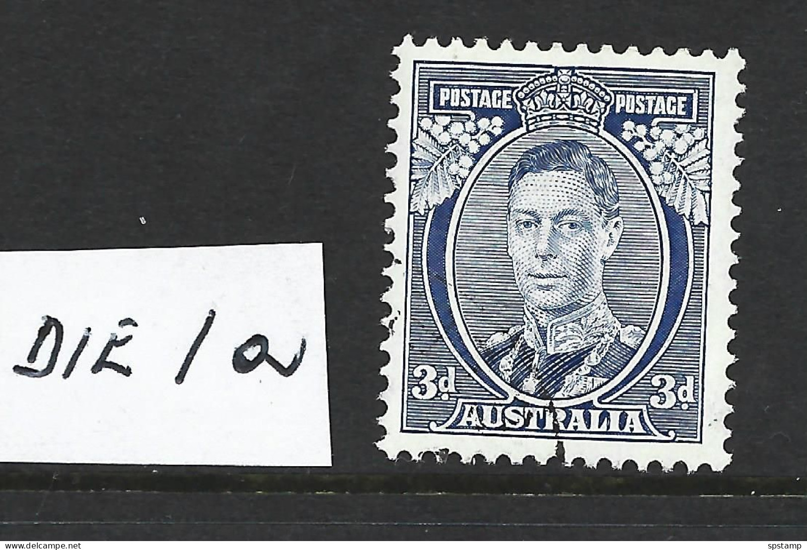 Australia 1937 3d Blue KGVI Definitive 5 Different With All Dies & White Wattles Variety VFU - Oblitérés