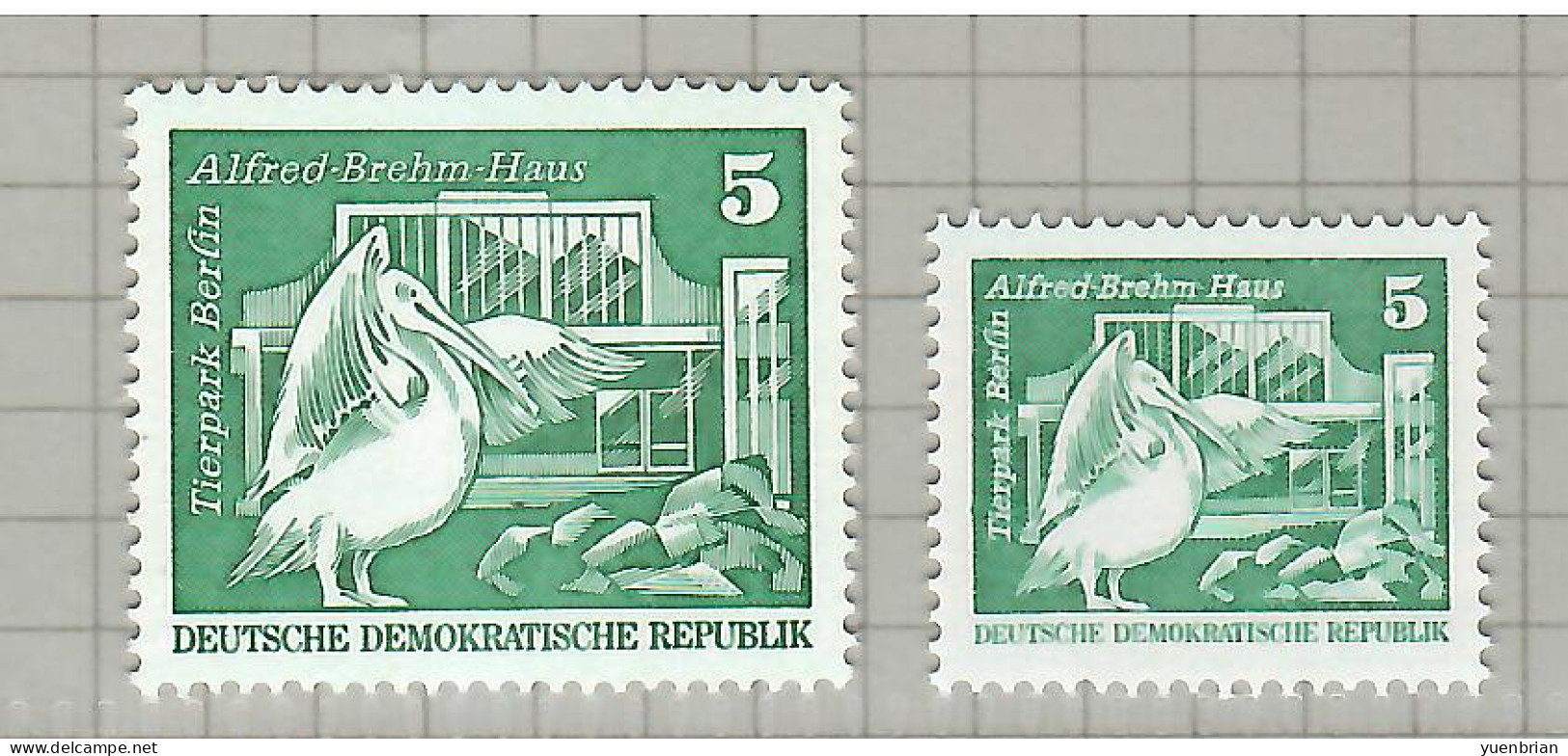 Germany, East, 1973, 1974, Bird, Birds, 2v, Pelican, MNH** - Pelikanen