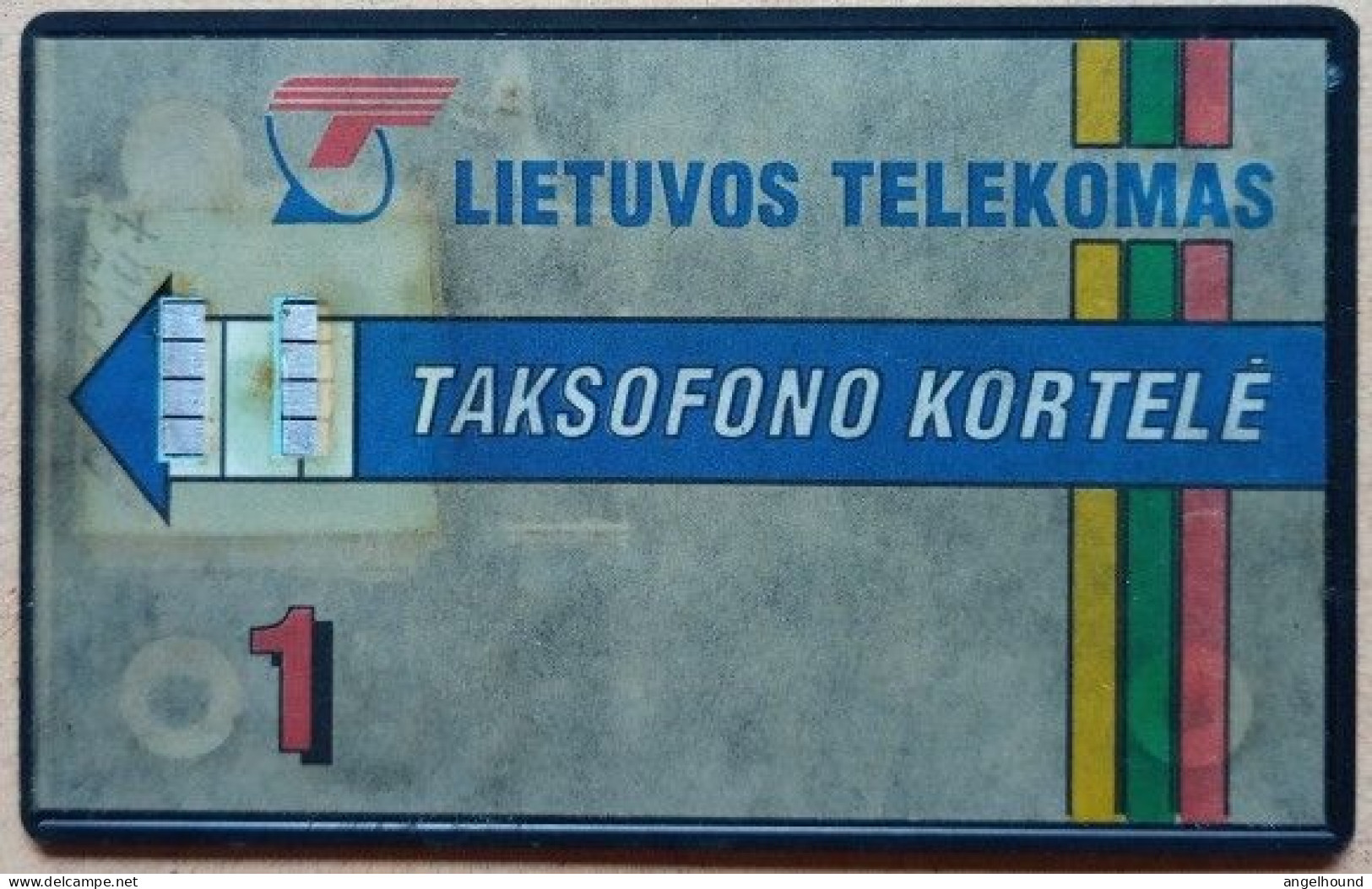Lithuania 1 Lt. - Taksofono Kortele ( Black Frame - Silver Chip ) - Lithuania