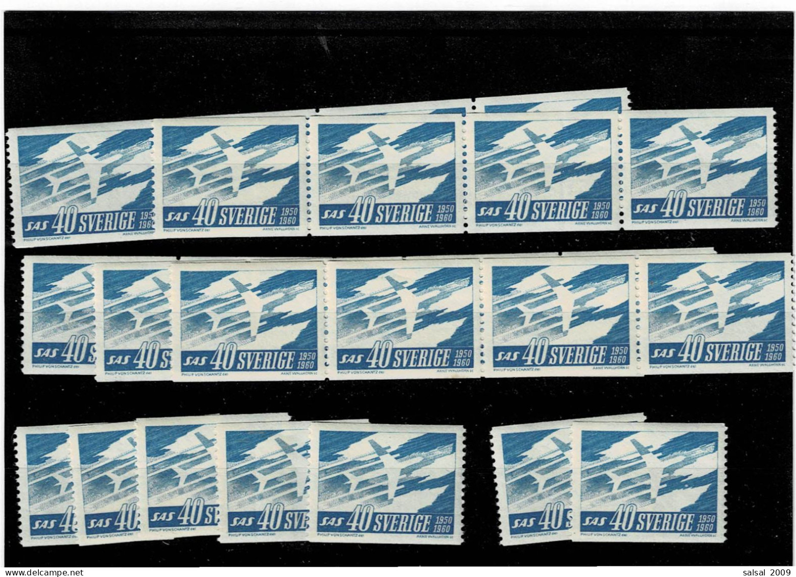 SVEZIA ,"Compagnia Aerea S.A.S. 27 Pezzi MNH ,in Genere Qualita Ottima - Neufs