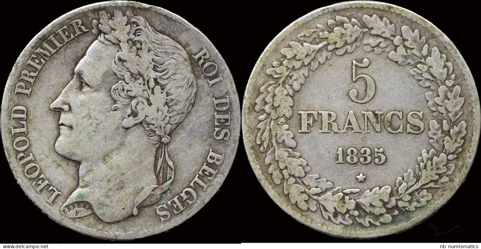 Belgium Leopold I 5 Frank 1835 Pos B - 5 Francs