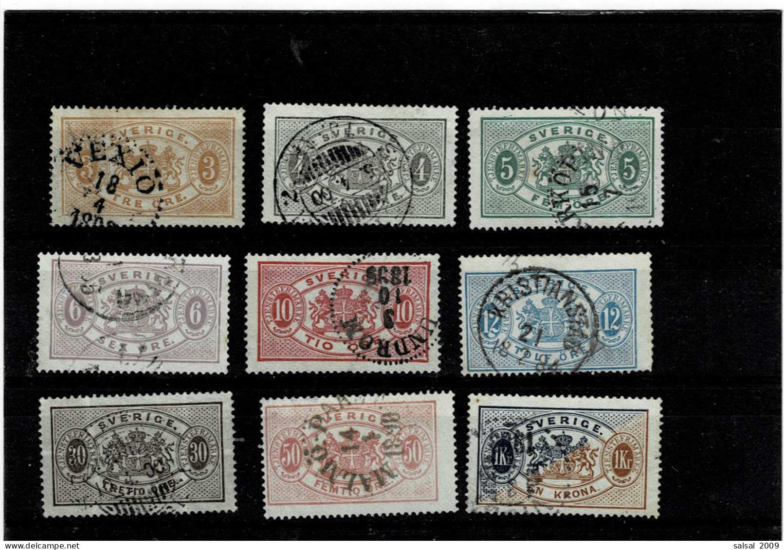 SVEZIA ,francobolli Di SERVIZIO ,con Dentellatura 13 ,qualita Splendida - Revenue Stamps