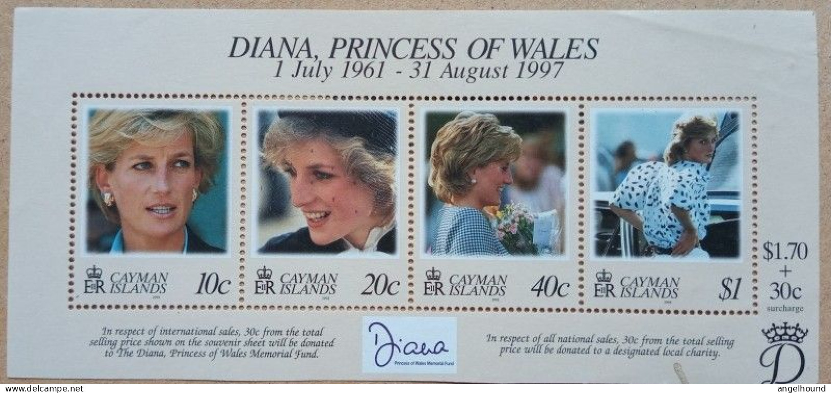 Cayman Islands Mini Sheet - Diana , Princess Of Wales - Cayman Islands