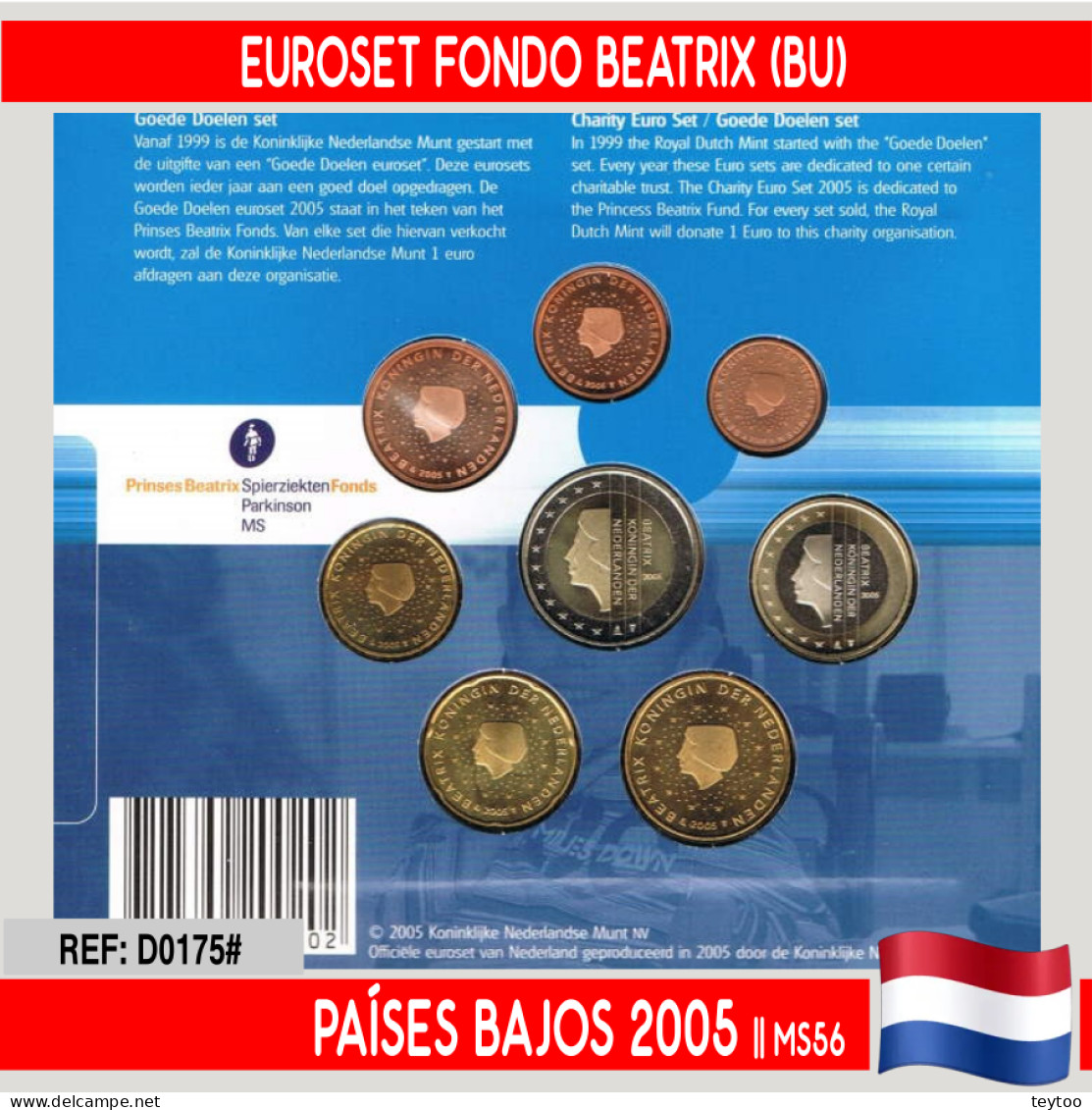 D0175# Países Bajos 2005, Set Oficial Euros (BU) - Pays-Bas