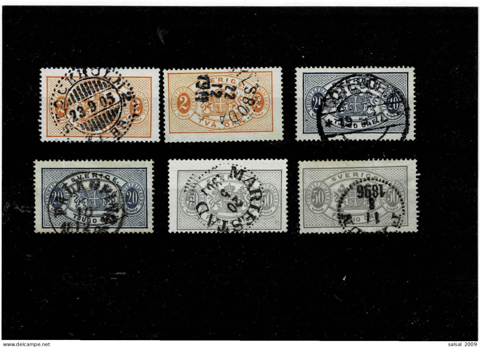SVEZIA ,francobolli Di SERVIZIO ,6 Pezzi Usati ,qualita Ottima - Steuermarken