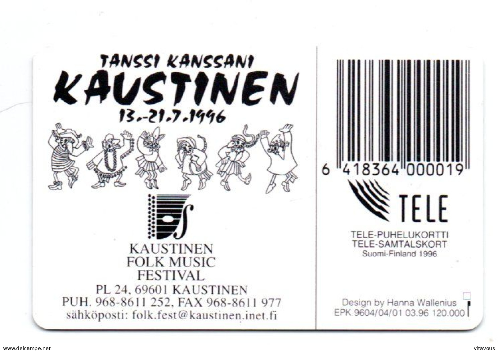 Festival Musique Music KAUSTINEN Télécarte Puce  Finlande Phonecard  (R 839) - Finland
