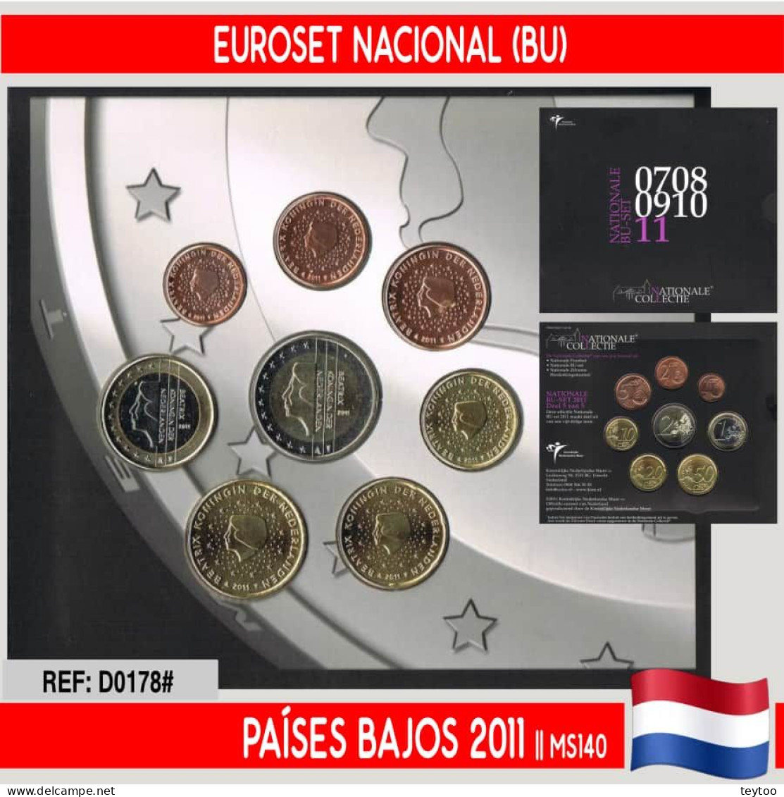 D0178# Países Bajos 2011. Euroset Colección Nacional (BU) - Pays-Bas