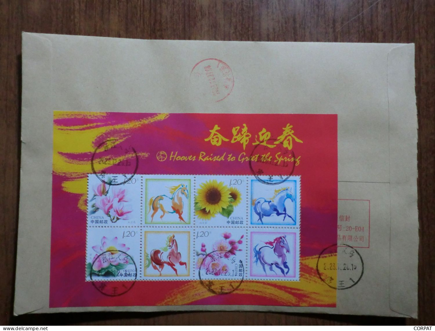 China.Souvenir Sheet  On Registered Envelope - Cartas & Documentos