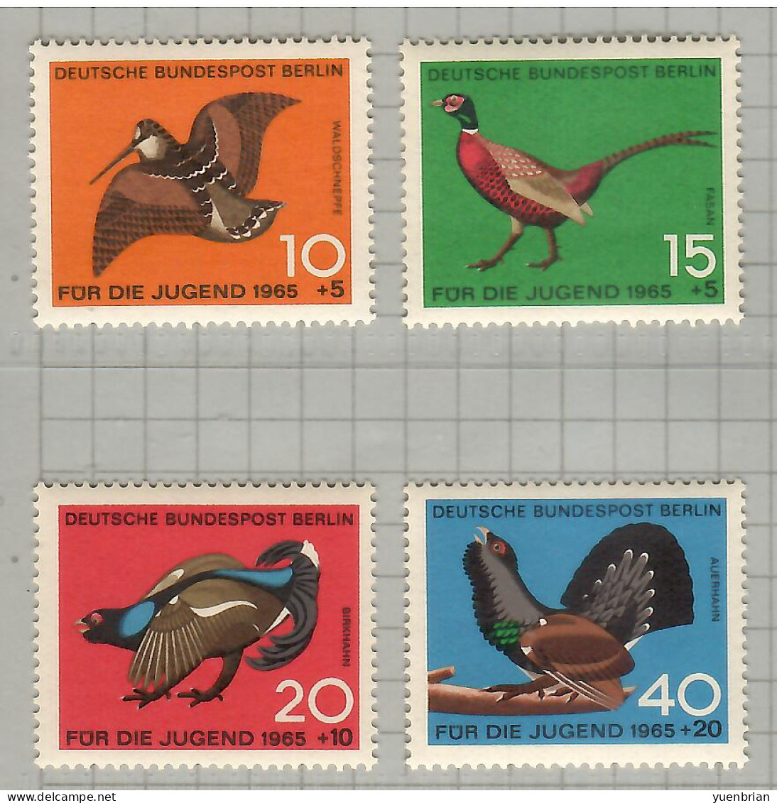 West Berlin, 1965, Bird, Birds, Set Of 4v, MNH** - Gallinacées & Faisans