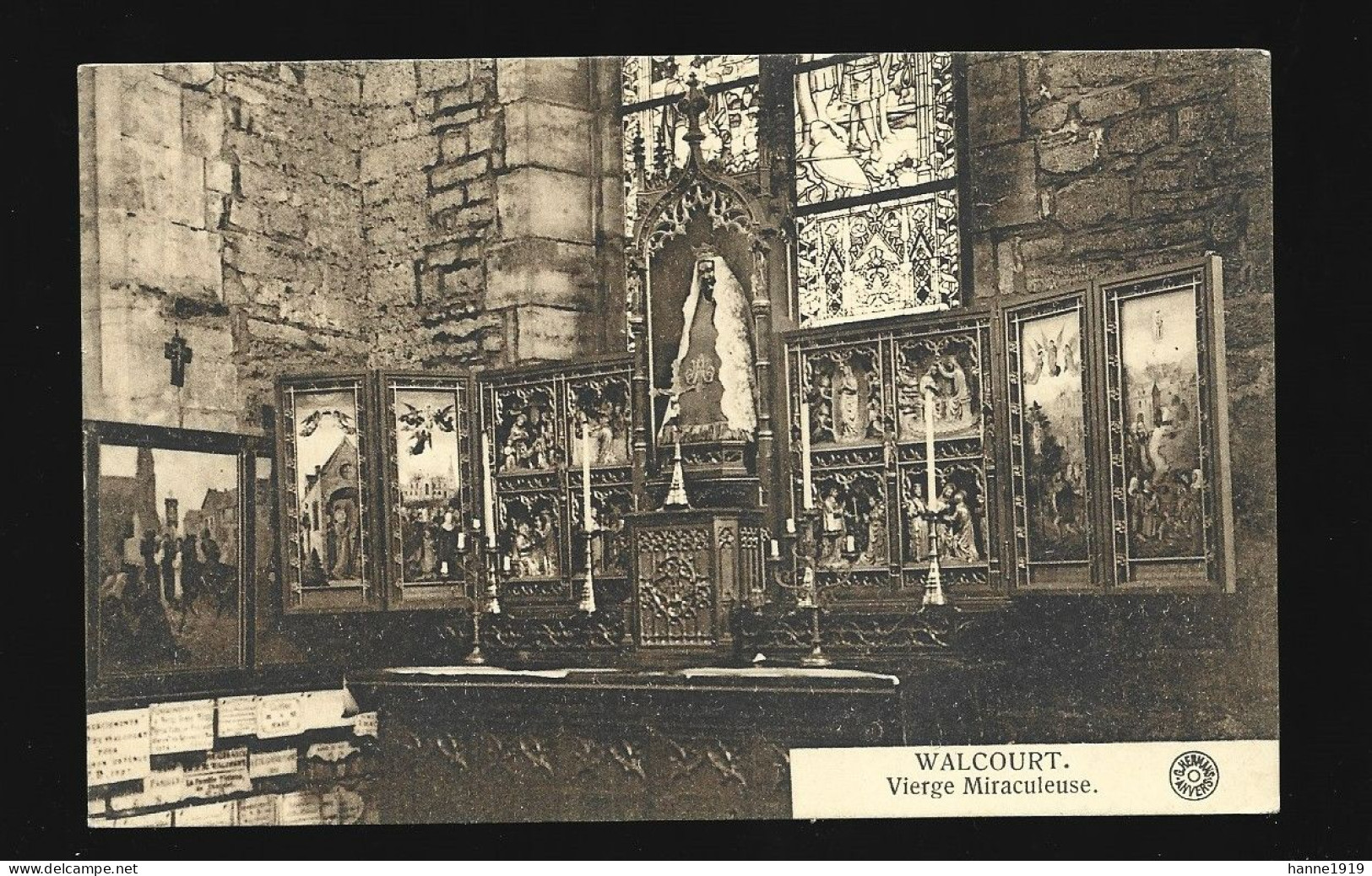Walcourt Vierge Miraculeuse Cachet 1920 Woluwe St Lambert Htje - Walcourt