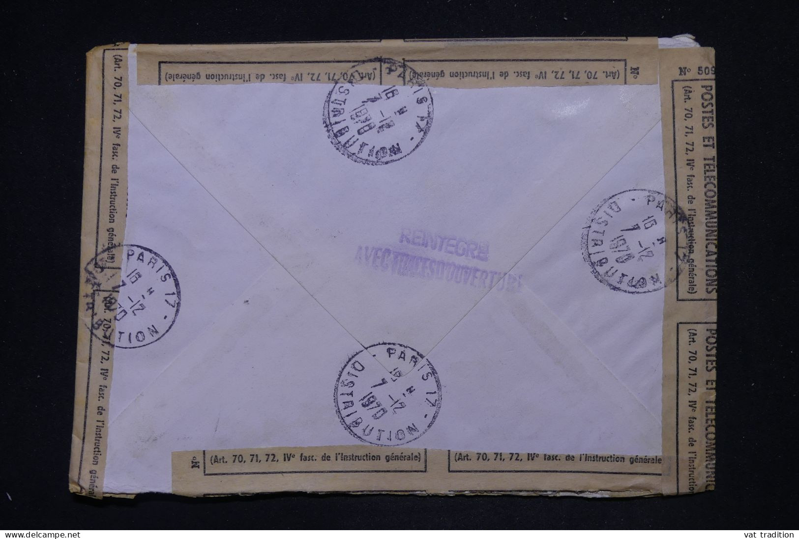 FRANCE / URSS - Enveloppe De Russie Pour Paris Et Réparée Par La Poste En 1970 - L 149088 - Lettere Accidentate