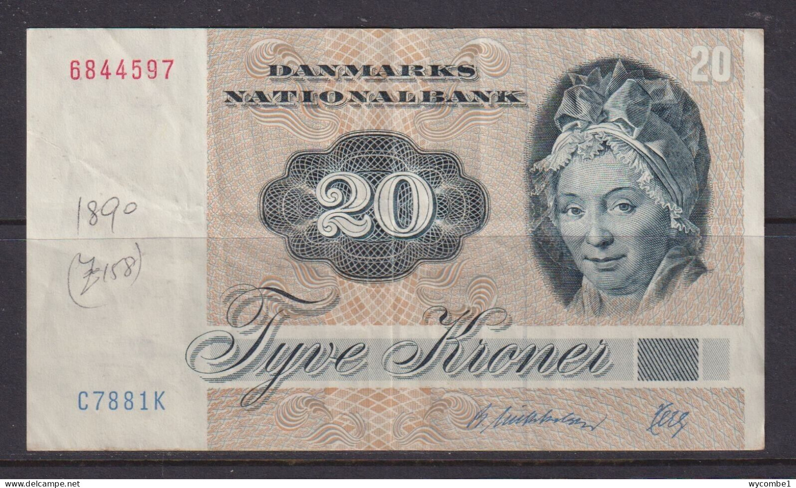 DENMARK - 1972 20 Kroner Circulated Banknote - Danemark