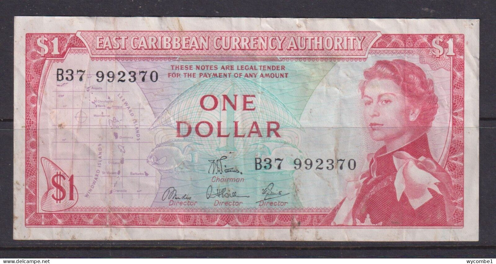 EAST CARIBBEAN CURRENCY AUTHORITY - 1965 1 Dollar Circulated Banknote - Danemark