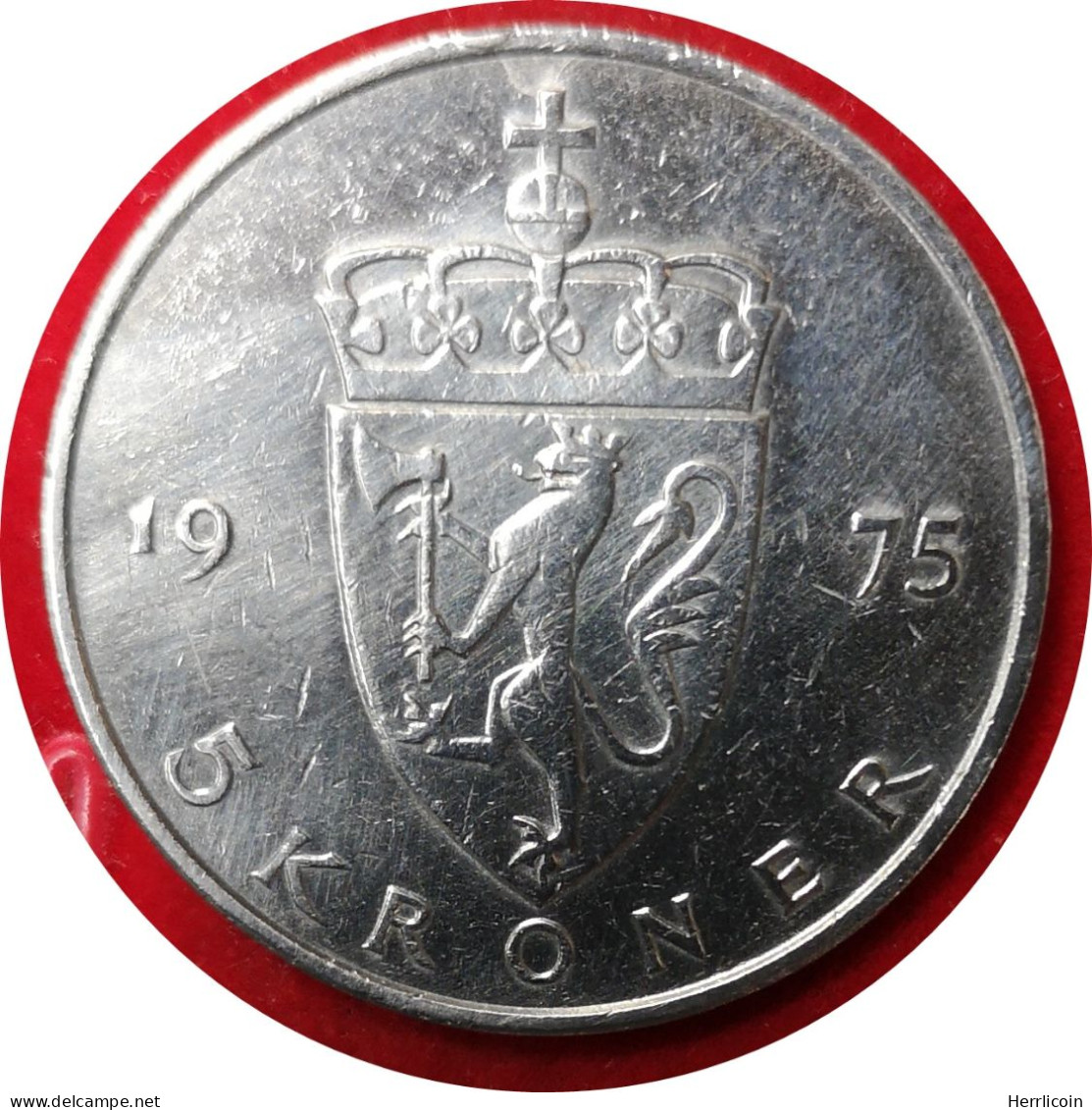 Monnaie Norvège - 1975 - 5 Kroner Olav V Type 2 - Norwegen
