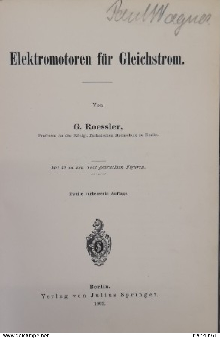 Elektromotoren Für Gleichstrom. - Technical