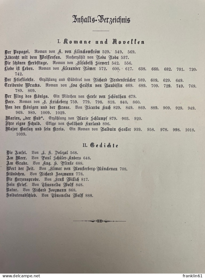 Deutsche Roman-Bibliothek. 31. Jahrgang. Zweiter Band. 1903 - Otros & Sin Clasificación