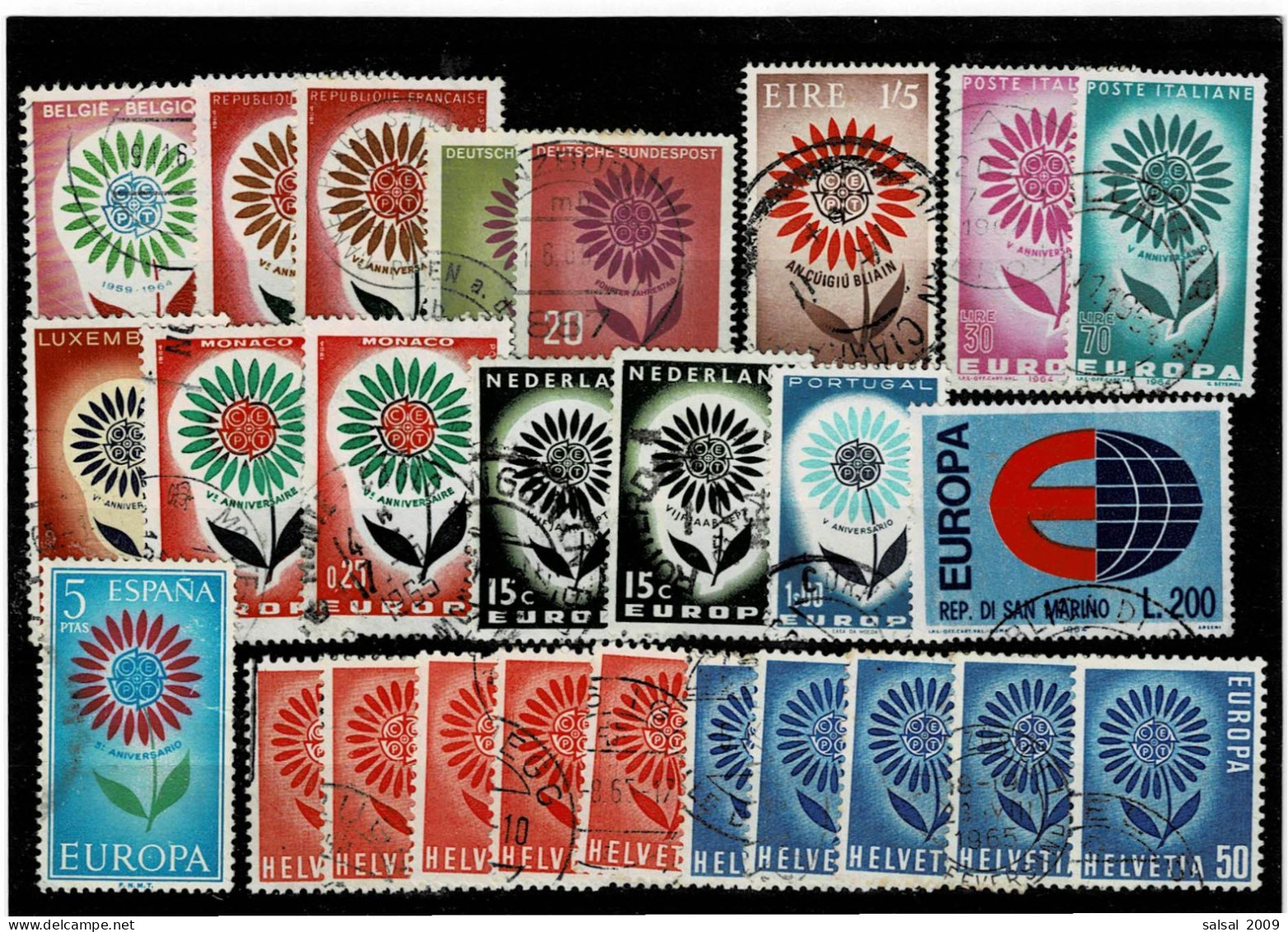 TEMATICA ,EUROPA-CEPT ,1964 ,usati ,26 Pezzi ,serie Complete E Spezzature Con Ripetizioni ,qualita Ottima - 1964