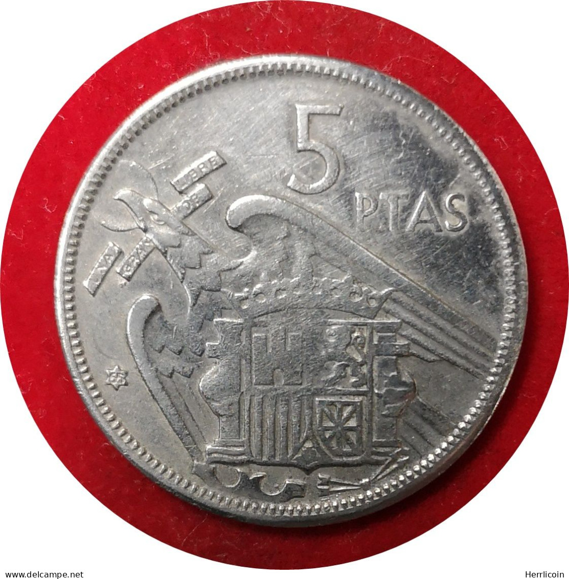 Monnaie Espagne - 1957 (1965) - 5 Pesetas Franco - 5 Pesetas