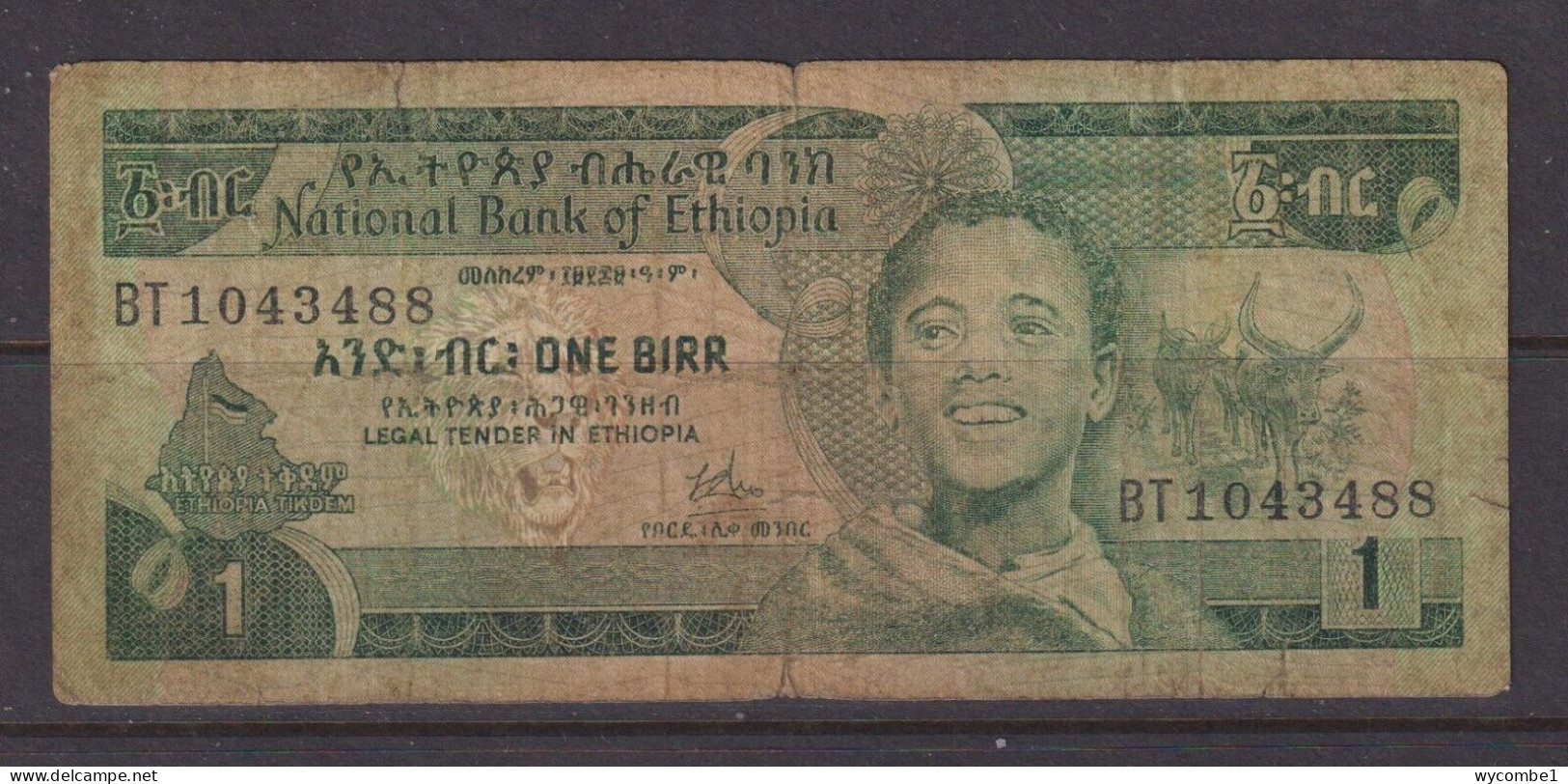 ETHIOPIA - 1976 1 Birr Circulated Banknote As Scans - Etiopía