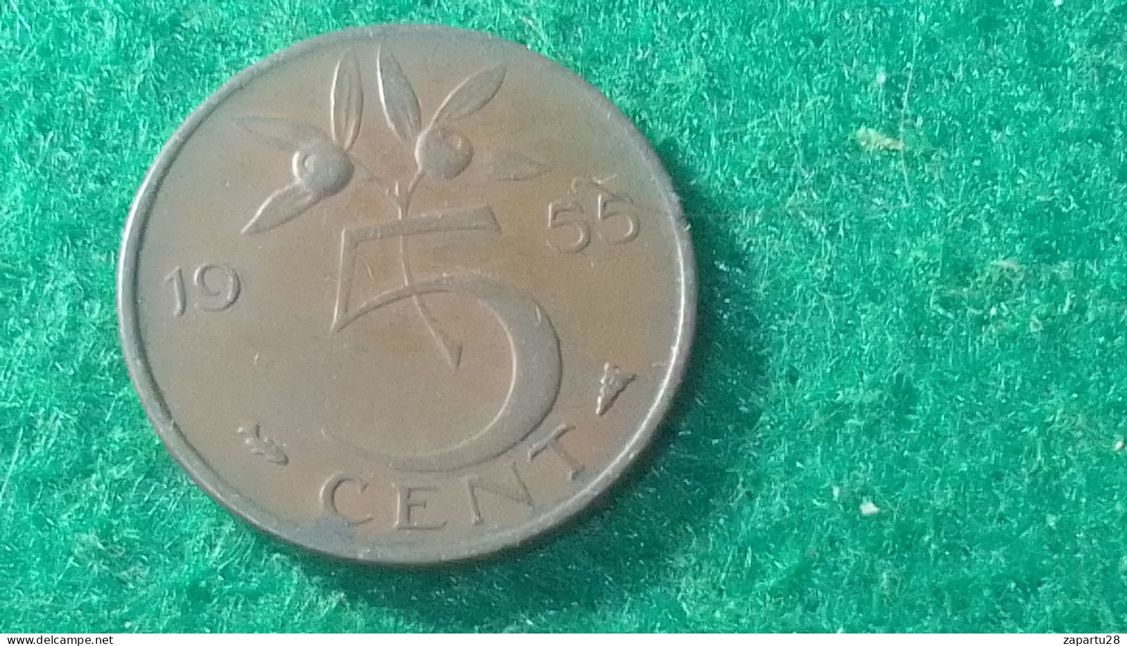 HOLLANDA- 1955         5 CENT          F - 5 Centavos