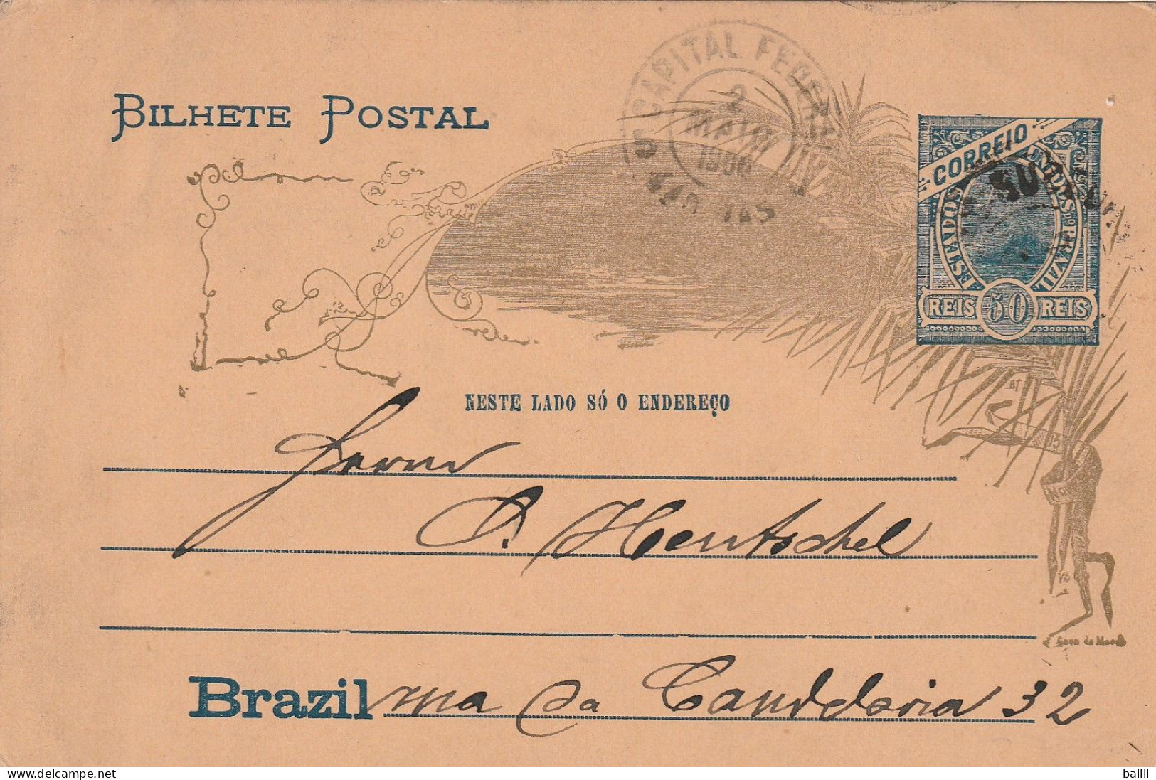 Brésil Entier Postal Illustré 1906 - Postwaardestukken