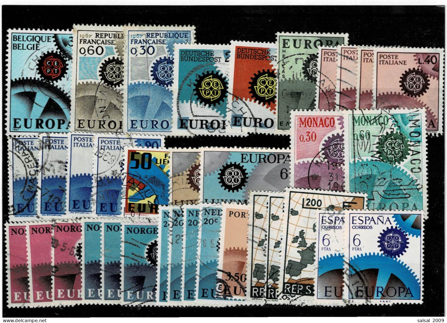 TEMATICA ,EUROPA-CEPT ,1967 ,usati ,35 Pezzi ,serie Complete E Spezzature ,con Ripetizioni ,qualita Ottima - 1967