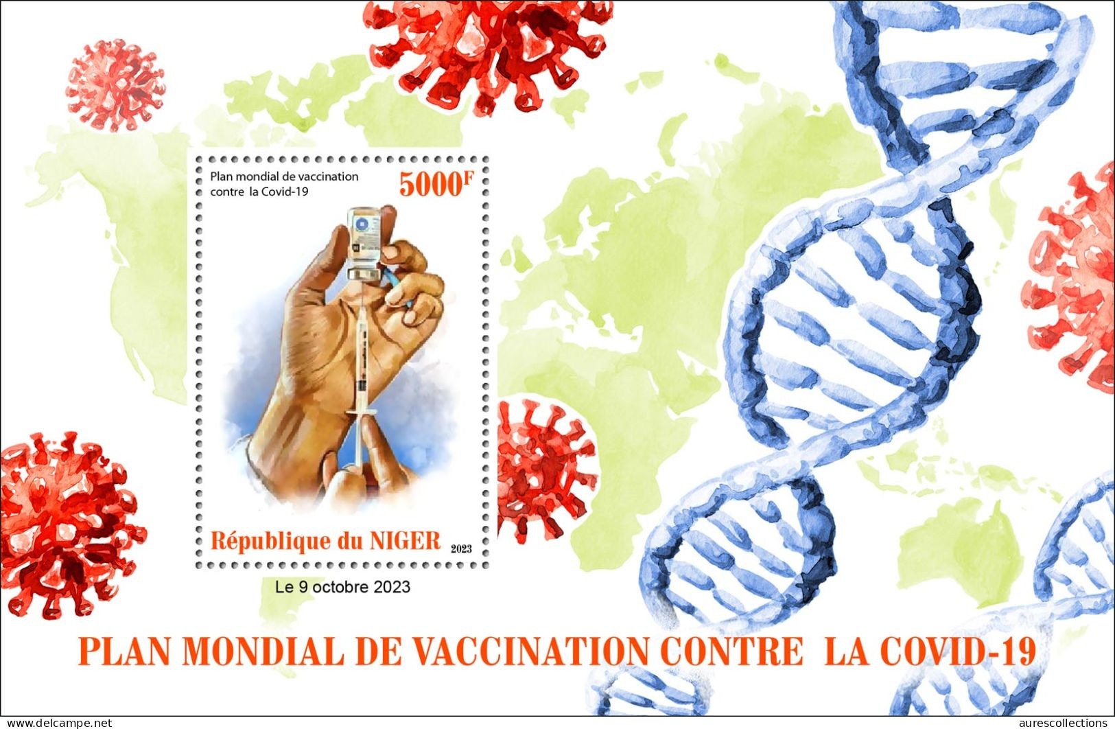 NIGER 2023 - M/S 1V - COVID-19 PANDEMIC GLOBAL VACCINATION - JOINT ISSUE - MNH - Joint Issues