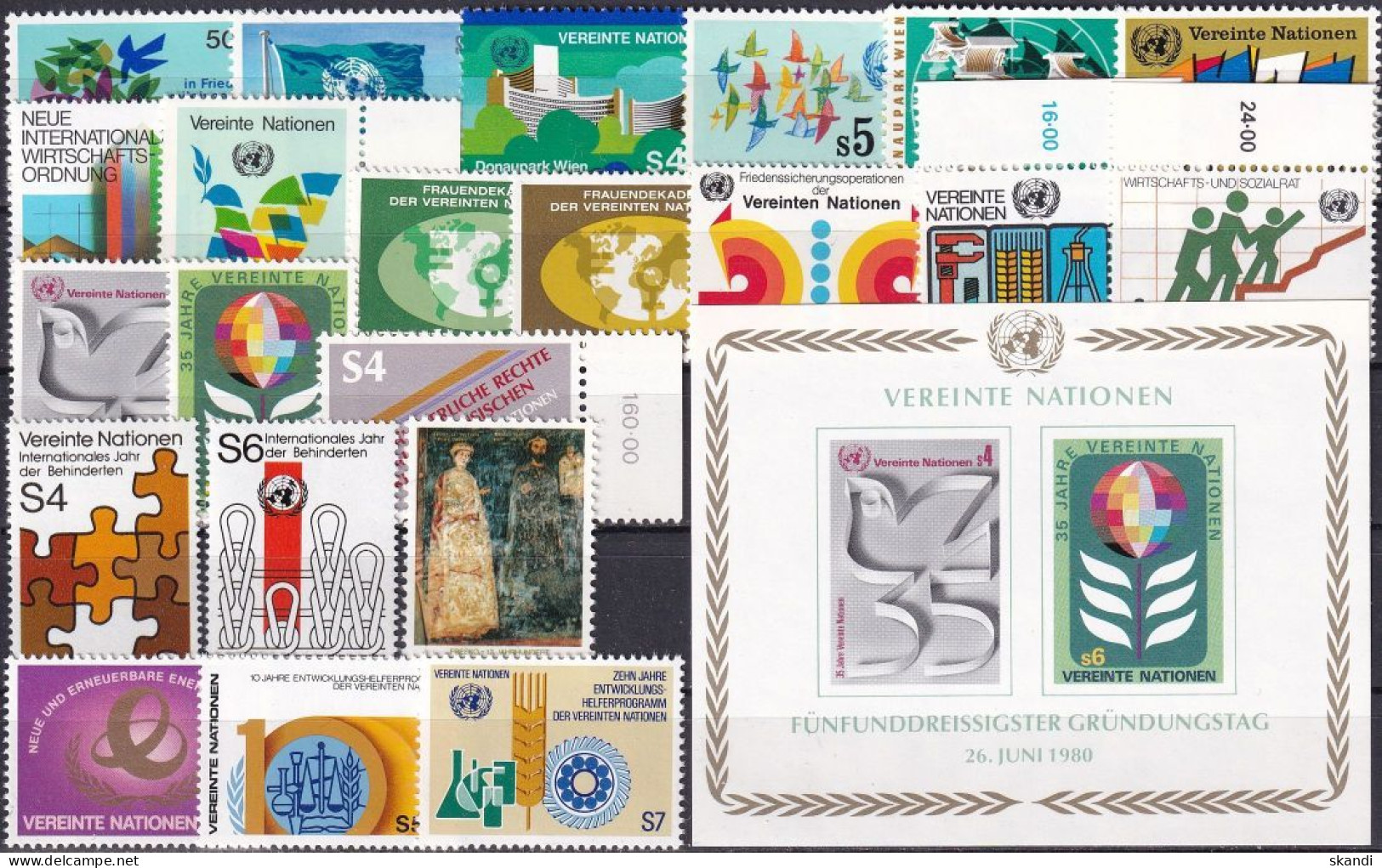 UNO WIEN 1979-1988 Mi-Nr. 1-Block 4 Sammlung Komplette Jahrgänge / Complete Year Sets ** MNH - Verzamelingen & Reeksen