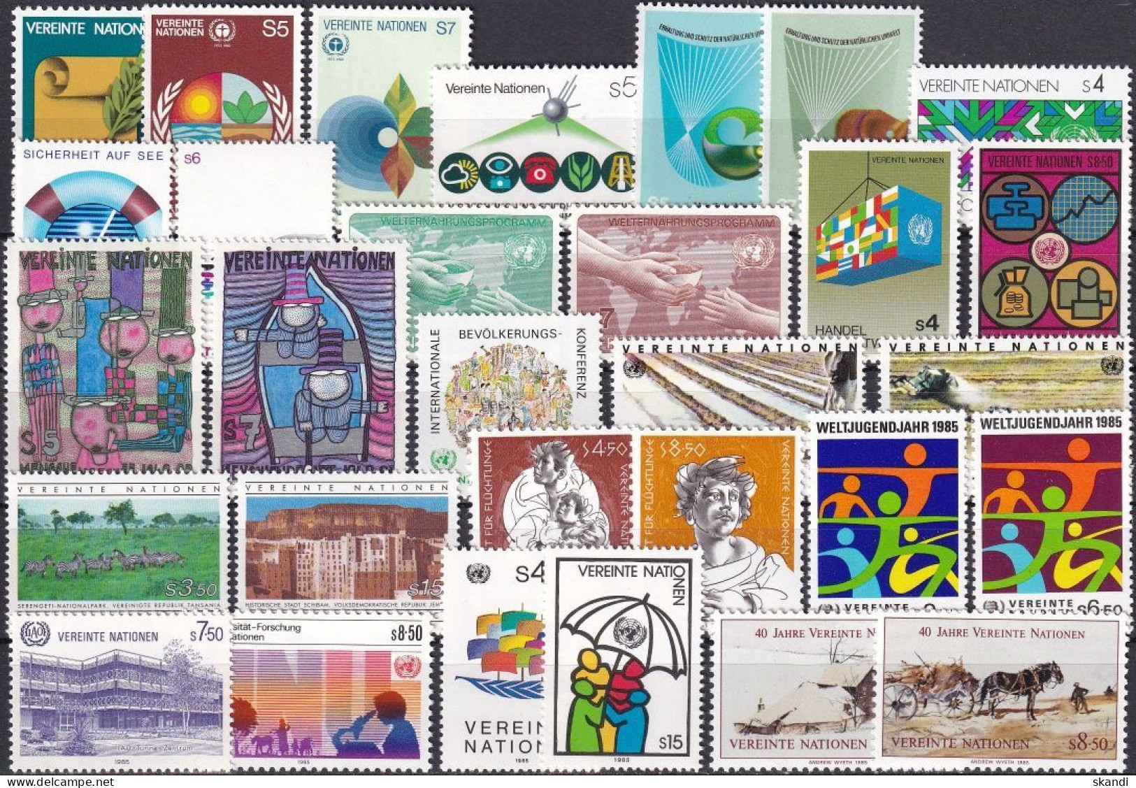 UNO WIEN 1979-1988 Mi-Nr. 1-Block 4 Sammlung Komplette Jahrgänge / Complete Year Sets ** MNH - Lots & Serien