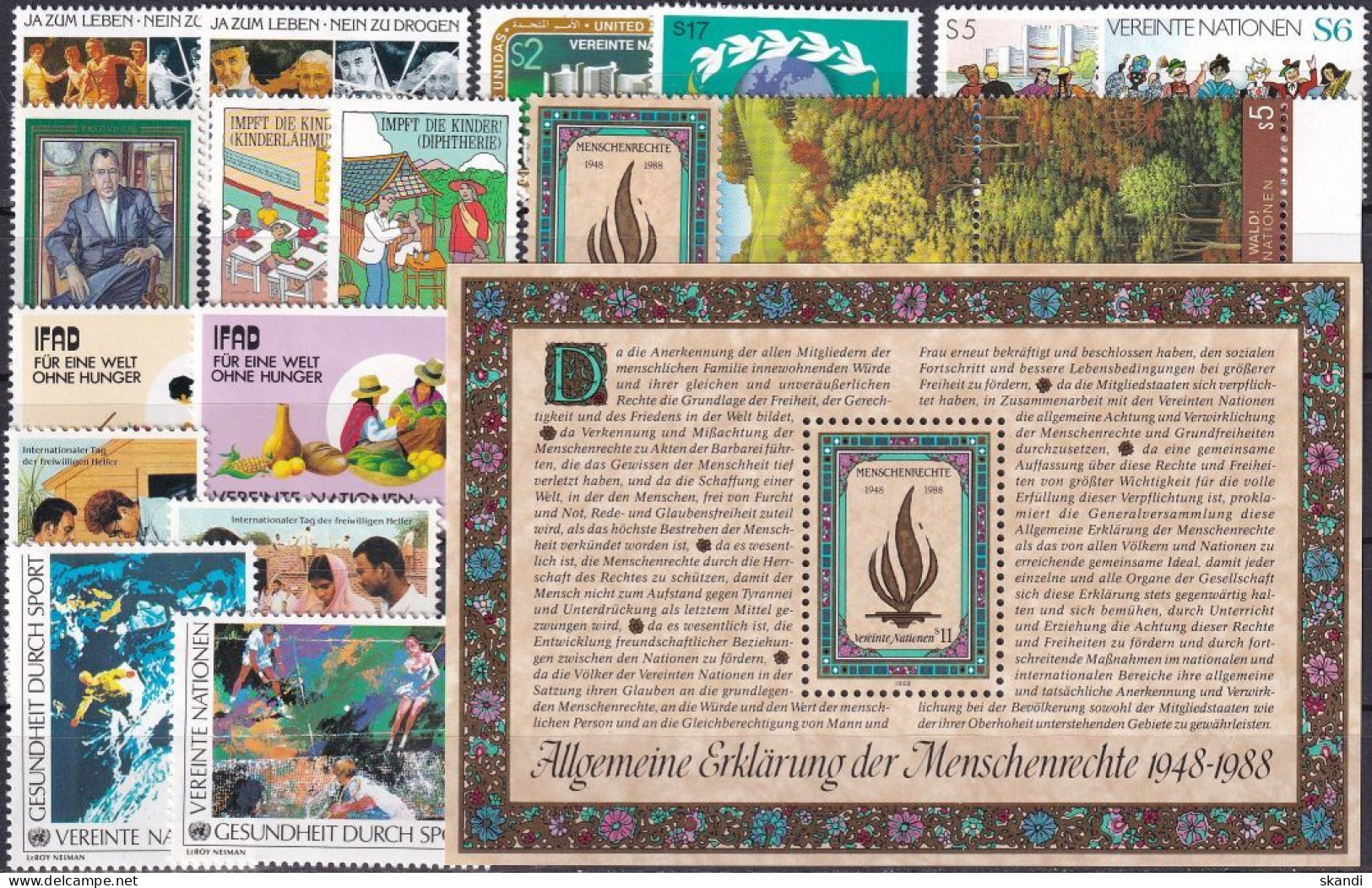 UNO WIEN 1979-1988 Mi-Nr. 1-Block 4 Sammlung Komplette Jahrgänge / Complete Year Sets ** MNH - Colecciones & Series