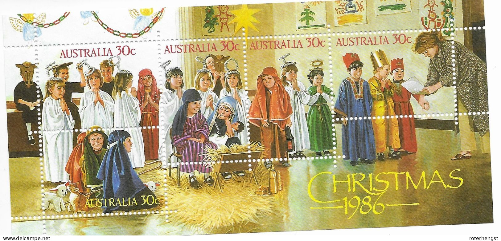 Australia Sheet Mnh ** 1986 Christmas - Blocks & Sheetlets